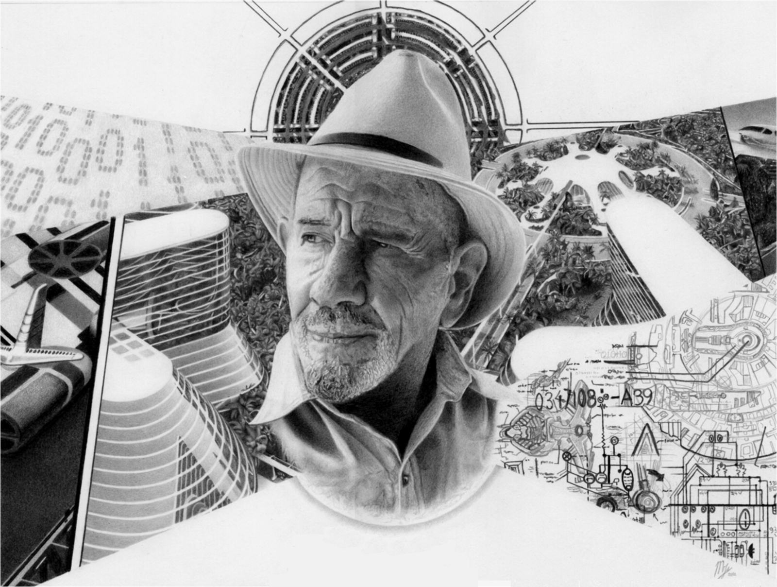 Jacque Fresco and The Venus Project illustration HD Wallpaper
