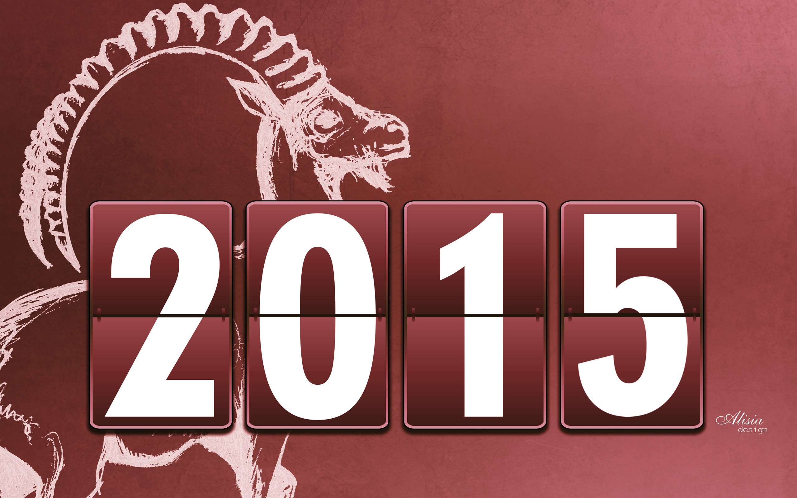 2015 New Year illustration with horse graphic HD Wallpaper