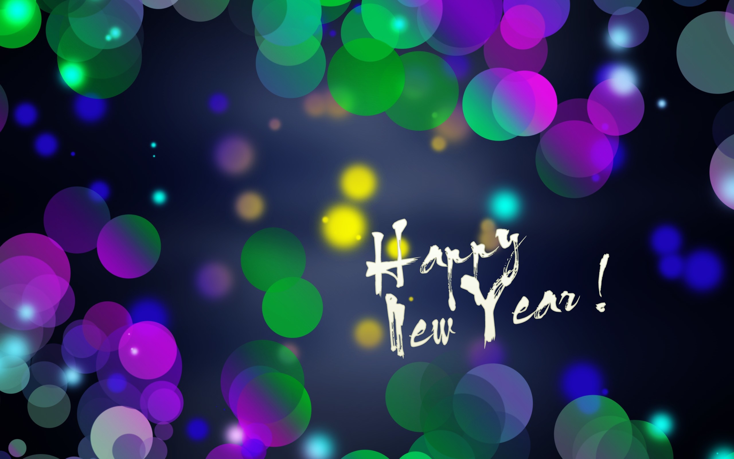Happy New Year Bokeh Lights HD Wallpaper