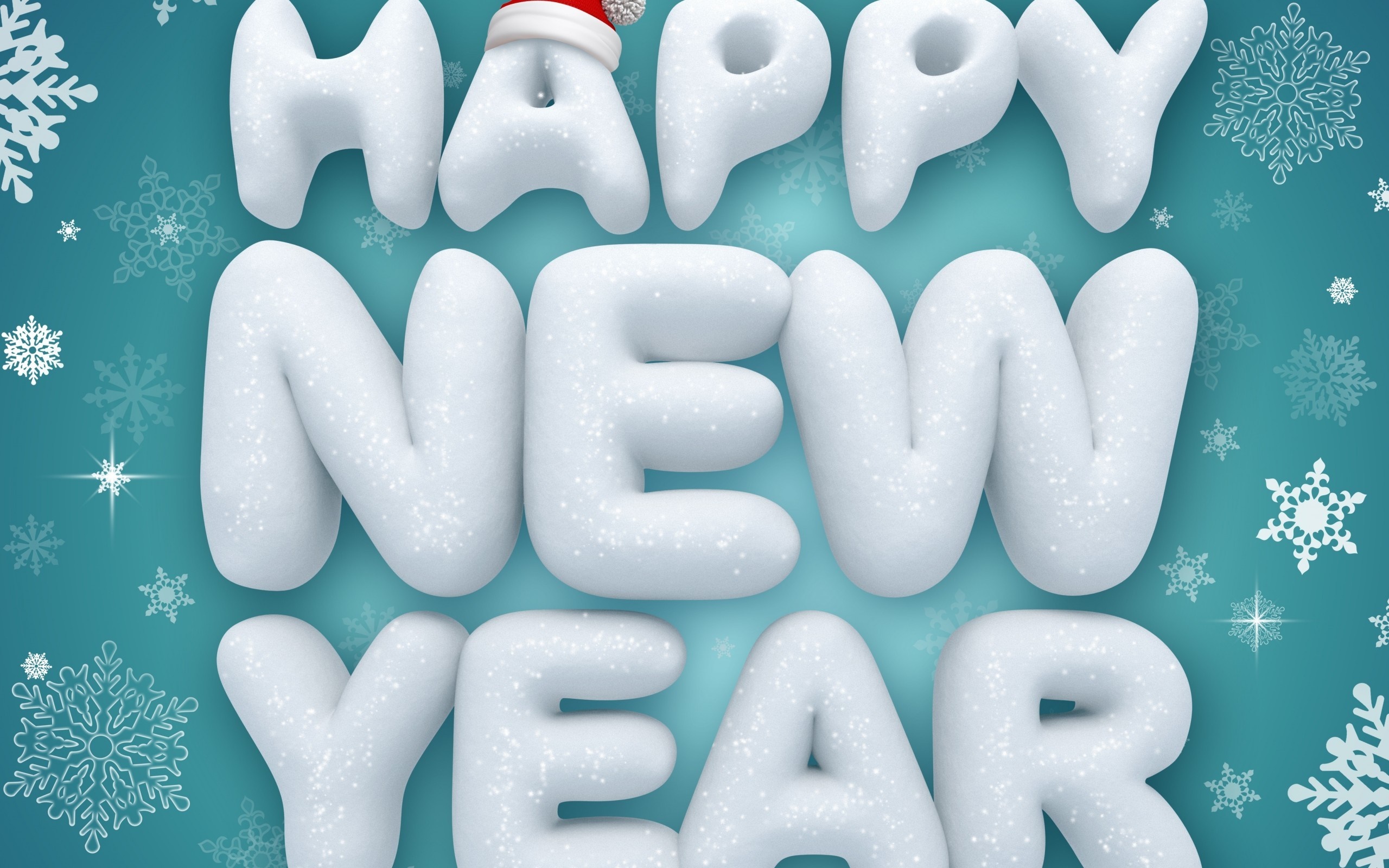 Happy New Year snowy text illustration HD Wallpaper