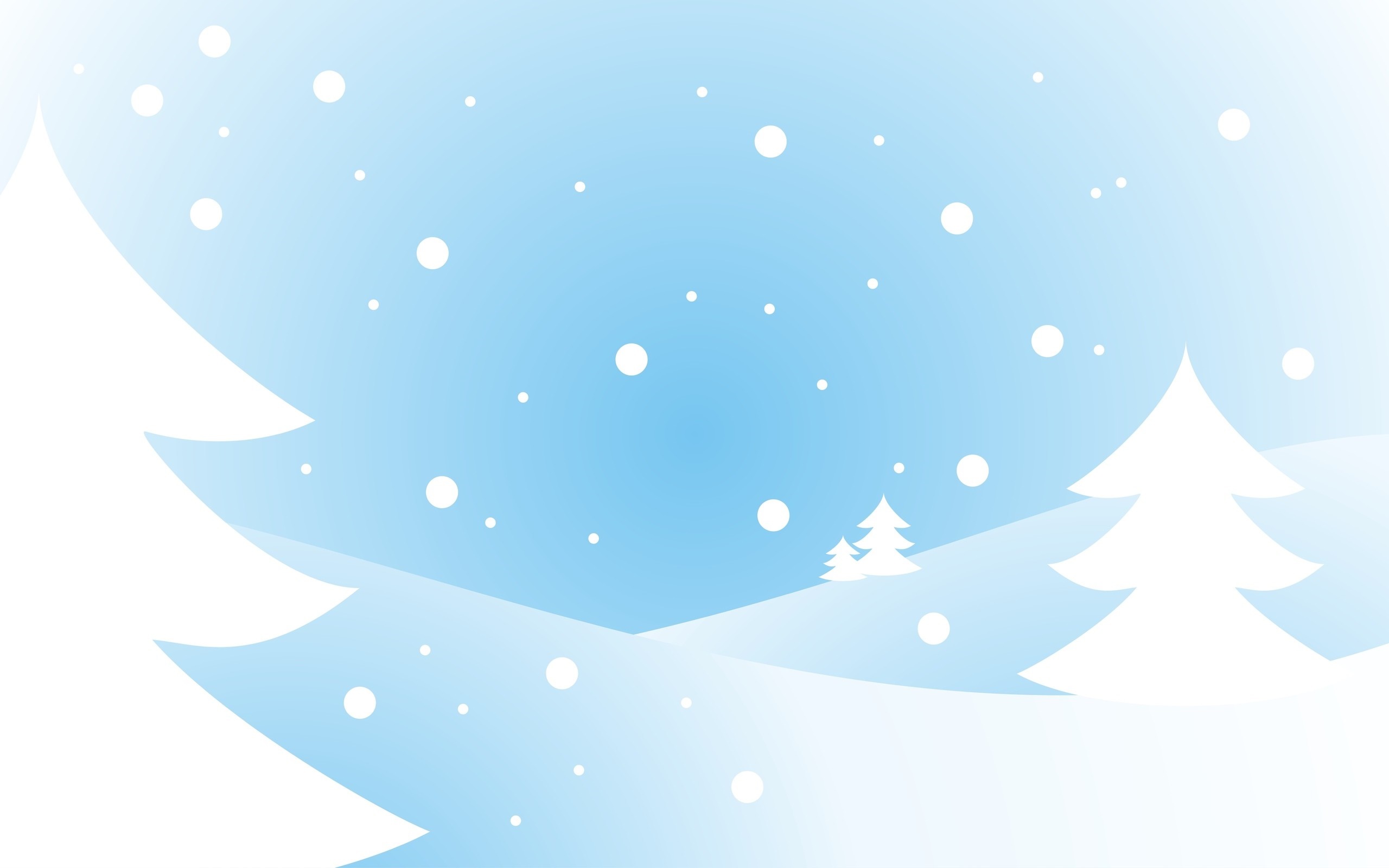 Winter scene with snow and trees HD Wallpaper