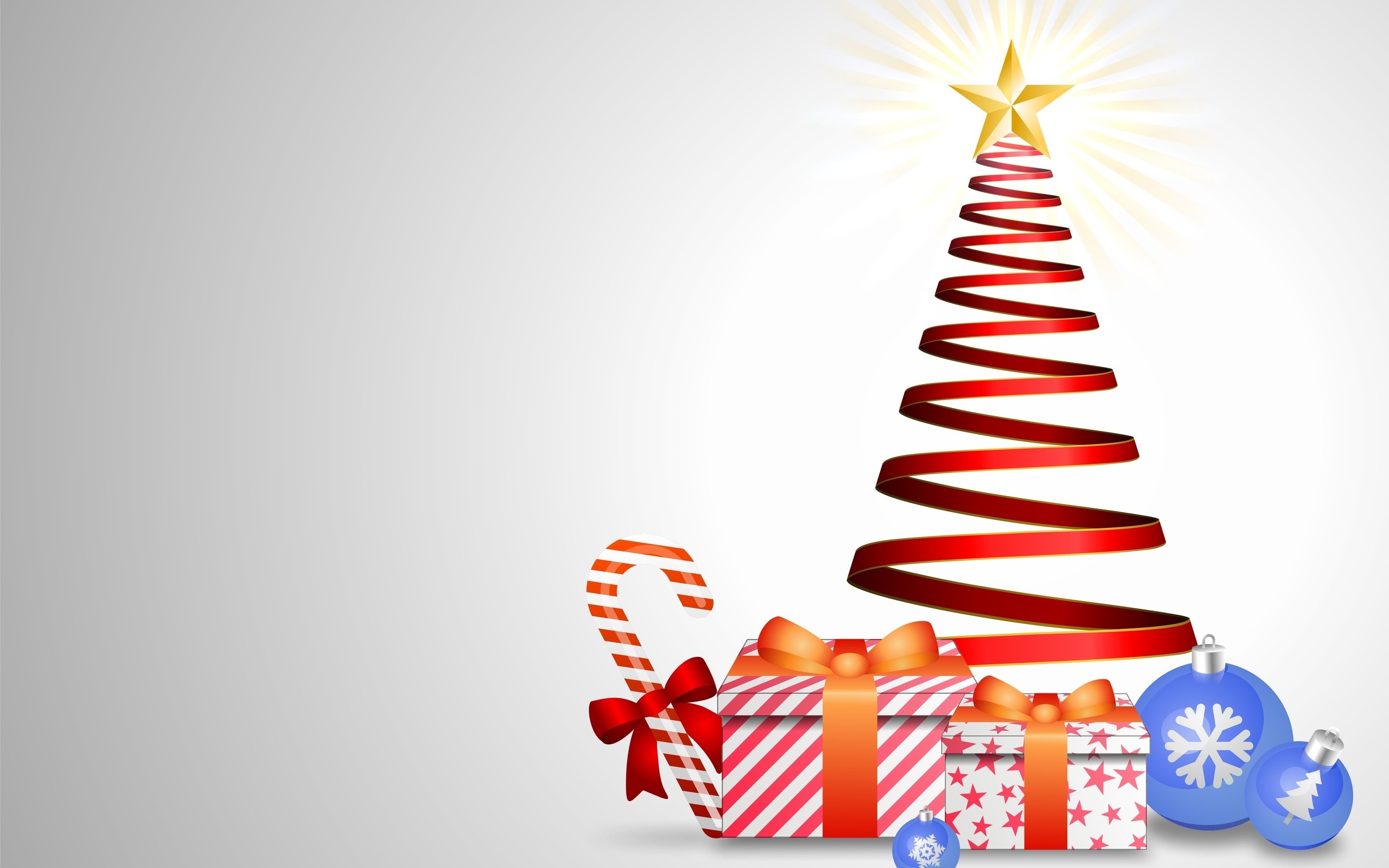 Christmas tree with gifts and ornaments HD Wallpaper