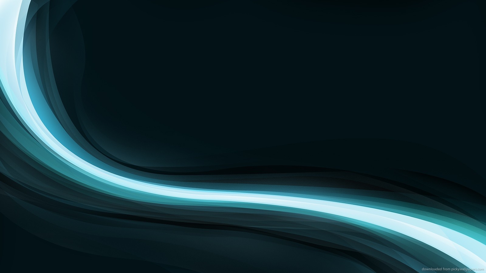 Abstract blue light waves on dark background HD Wallpaper