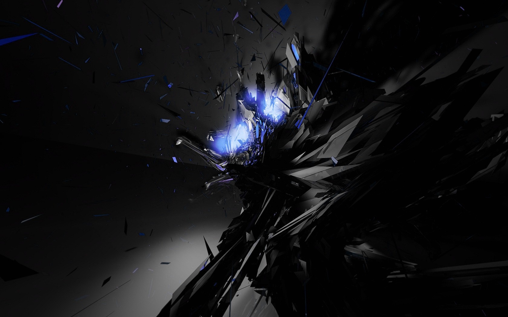 Abstract dark explosion with blue light HD Wallpaper