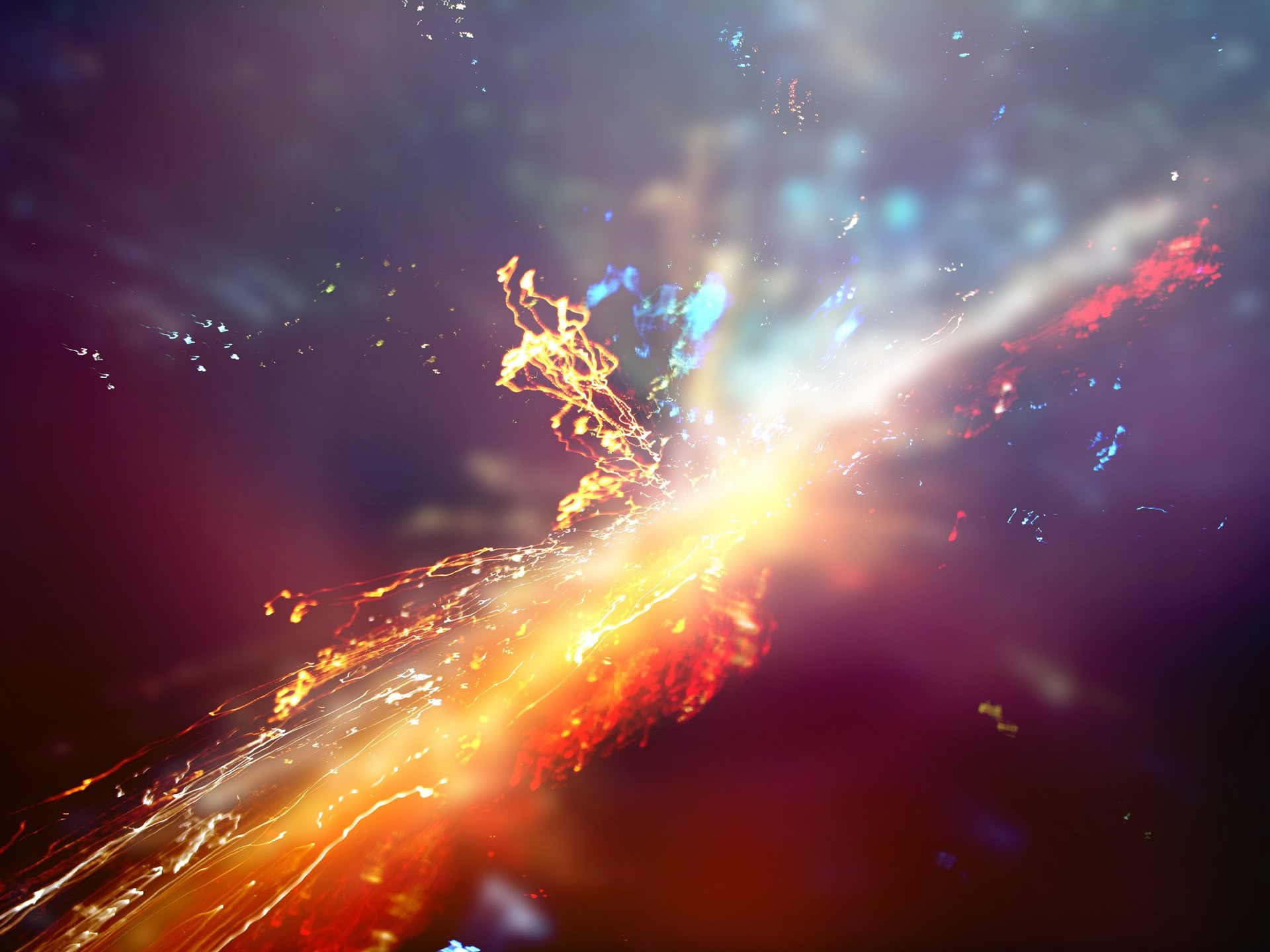 Abstract light streaks in space HD Wallpaper