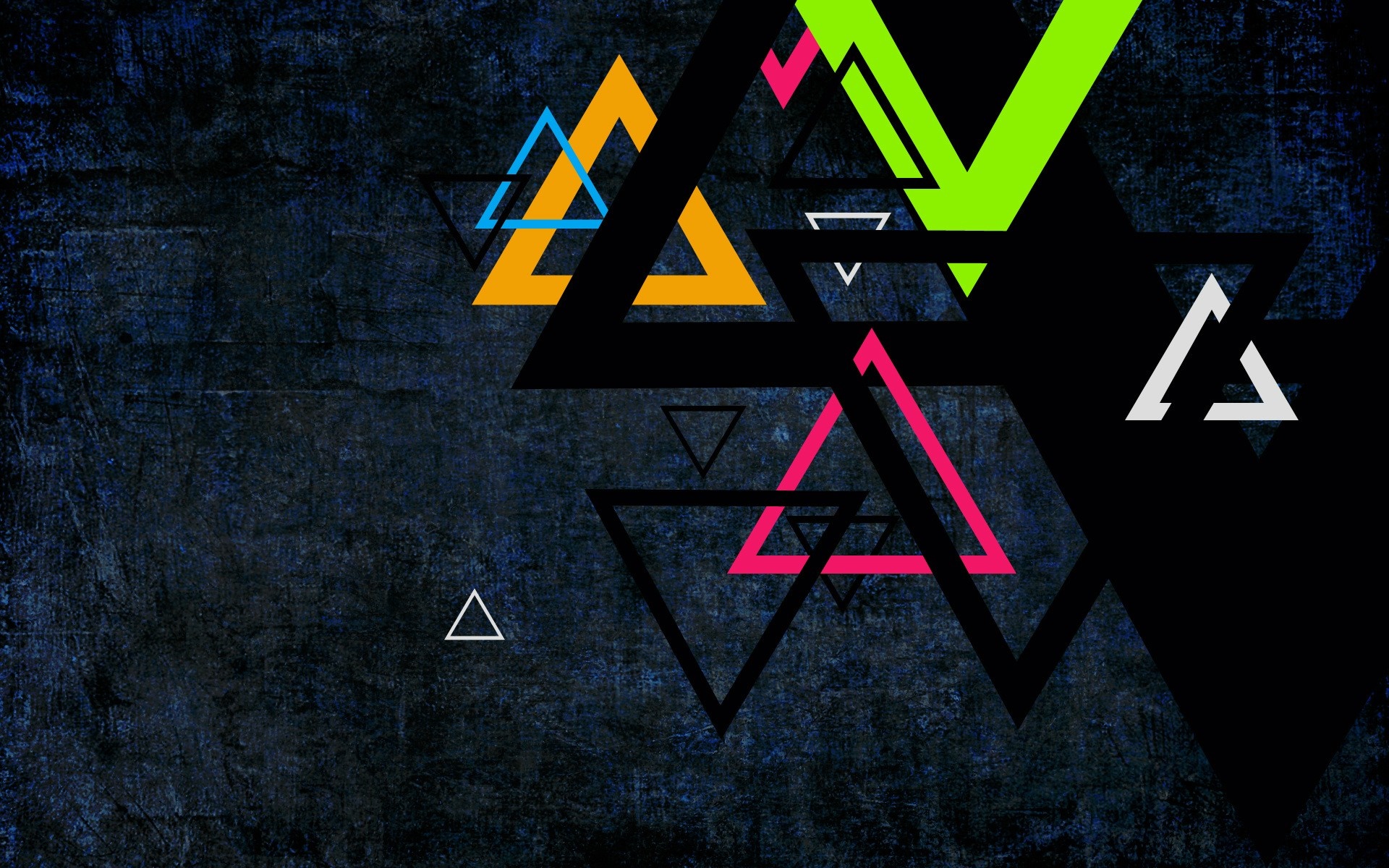 Abstract triangles on a dark textured background HD Wallpaper