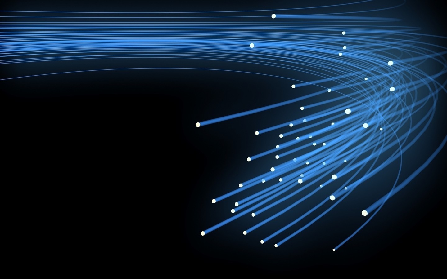 Abstract blue lines and dots on black background HD Wallpaper