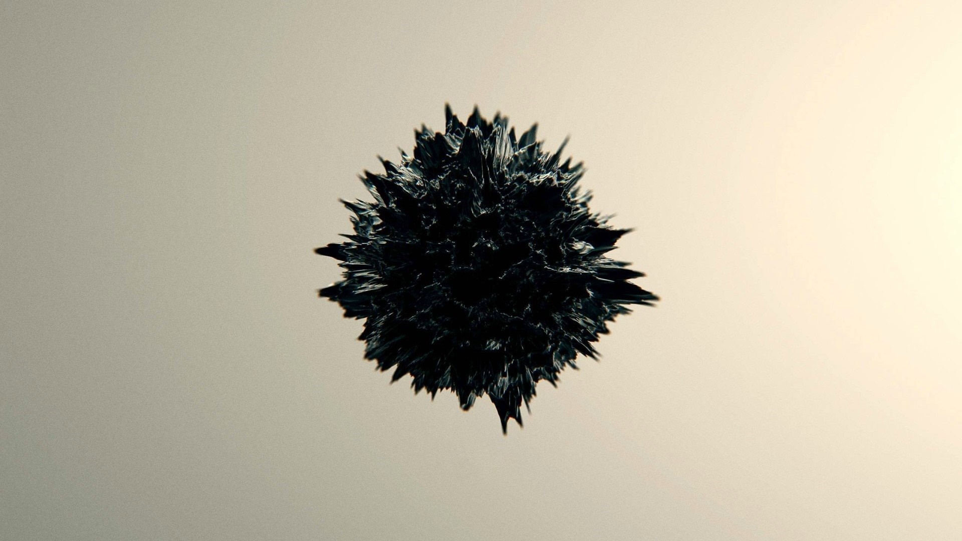 Abstract spiky dark object on a gradient background HD Wallpaper