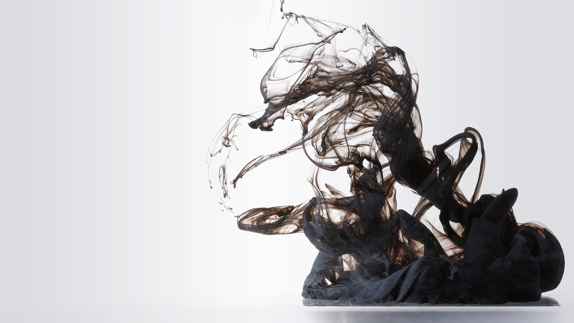 Abstract black ink cloud in water HD Wallpaper