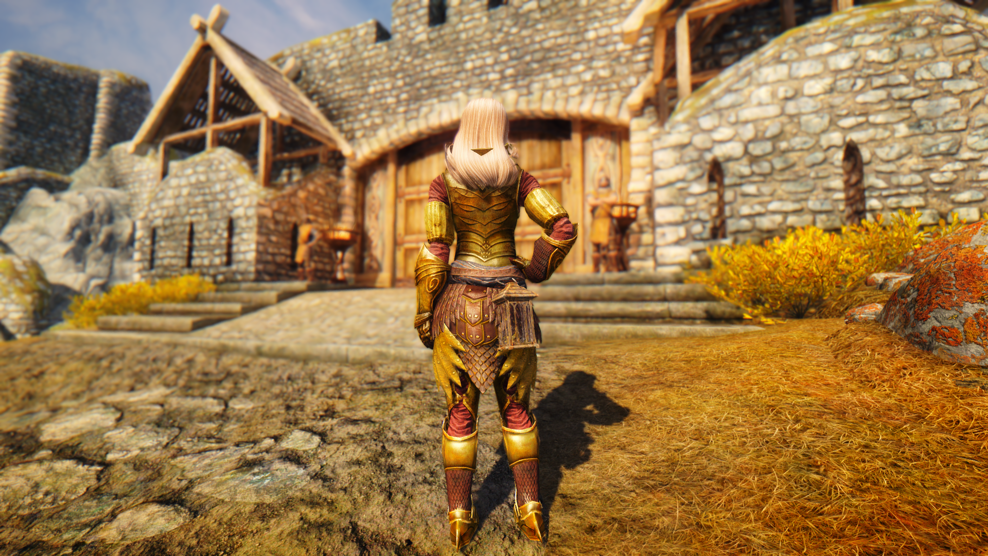 The Elder Scrolls V: Skyrim screenshot of a female warrior HD Wallpaper