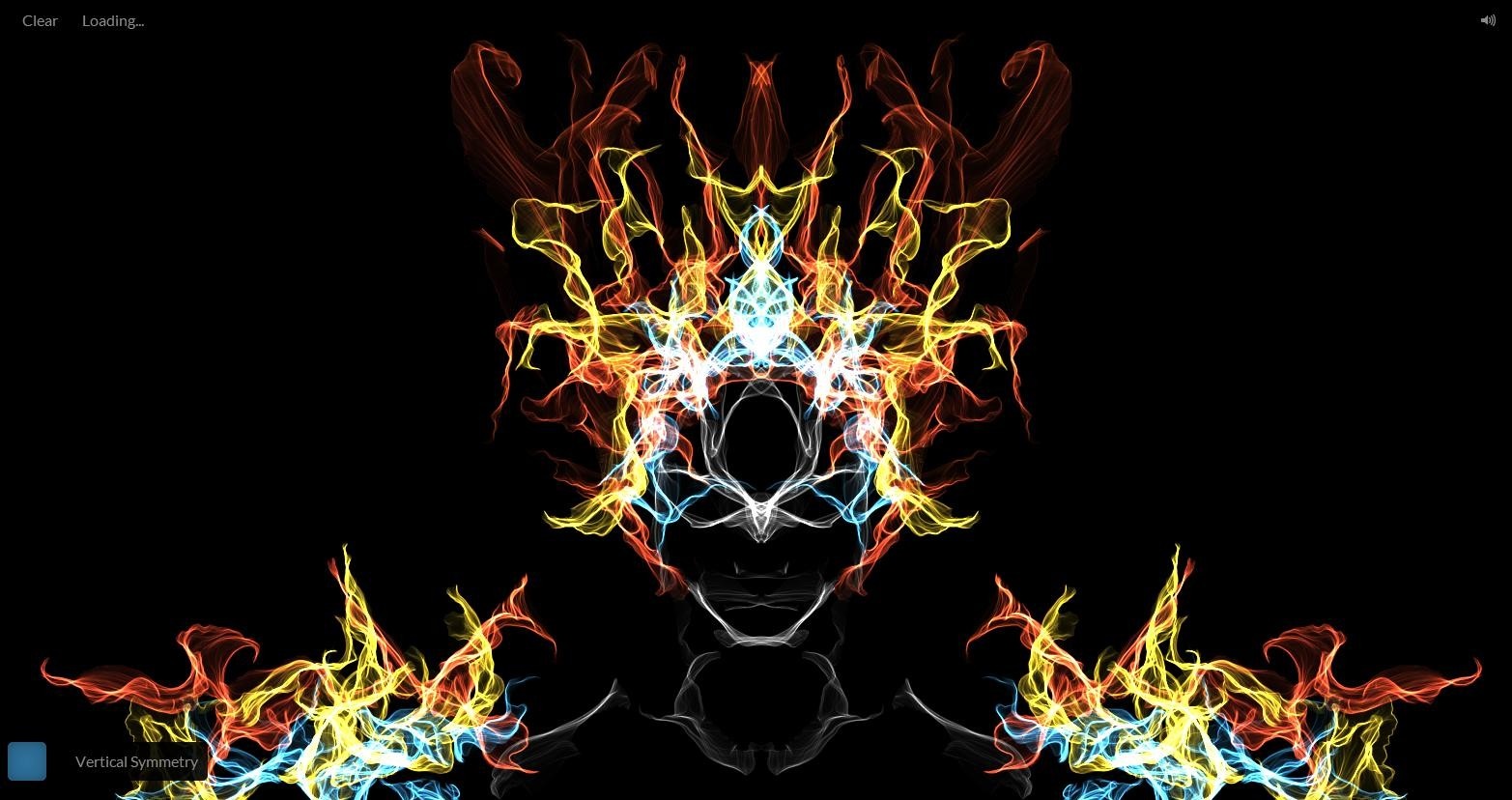 Abstract fractal flame art with vertical symmetry HD Wallpaper
