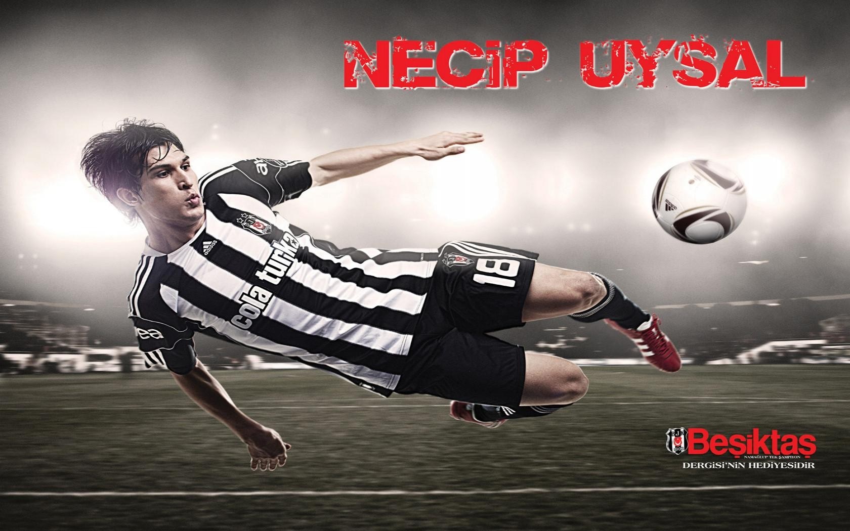Necip Uysal playing soccer for Besiktas HD Wallpaper