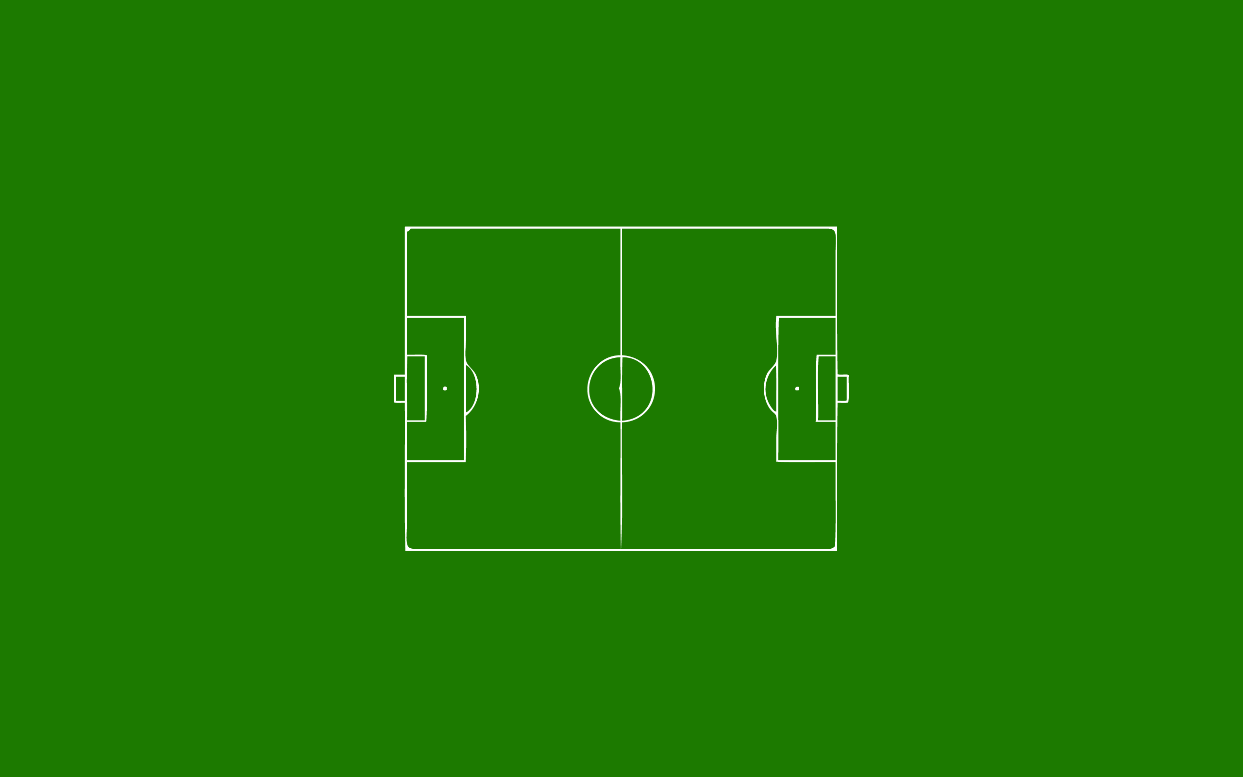 Minimalist soccer field diagram on green background HD Wallpaper