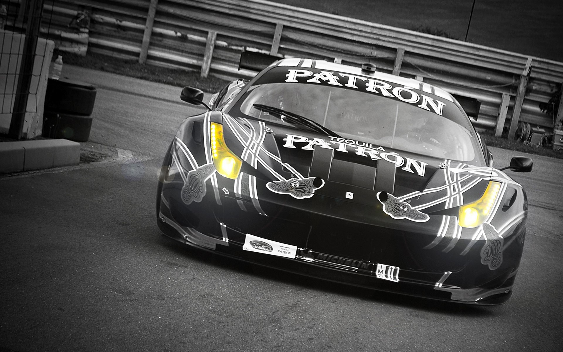 Patron Tequila Ferrari 458 Italia race car on track HD Wallpaper