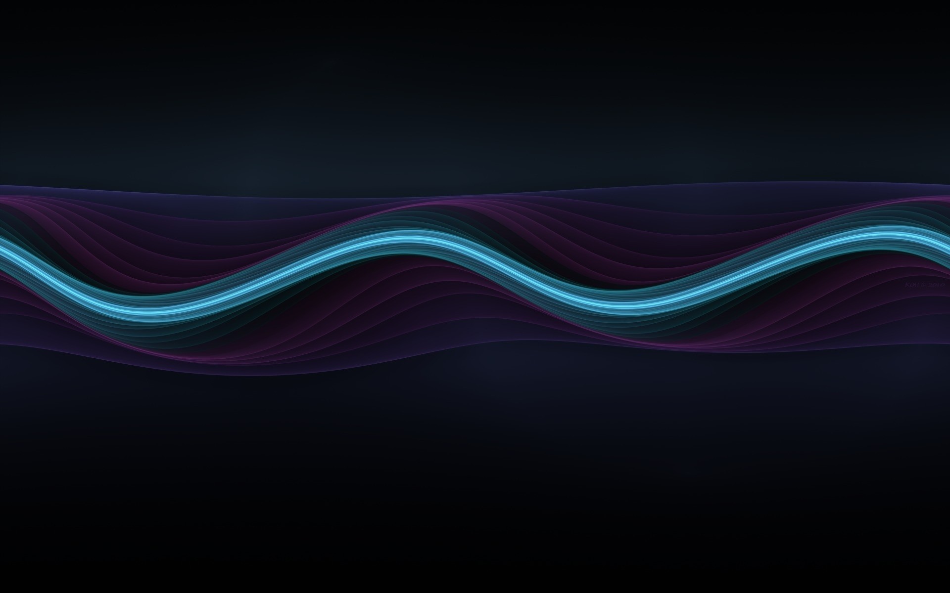 Abstract blue and purple wavy lines on dark background HD Wallpaper