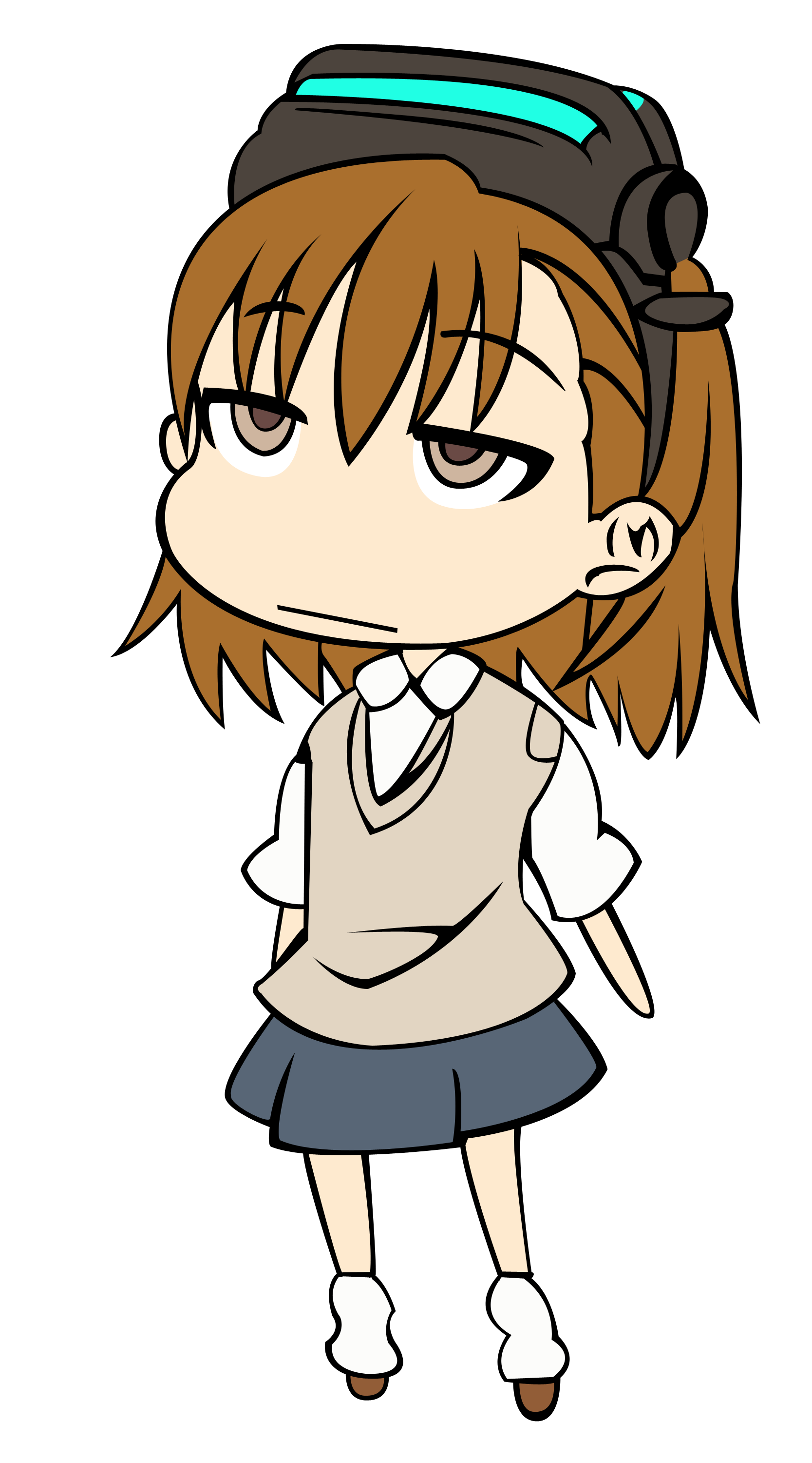 Misaka Imouto from To Aru Kagaku no Railgun Chibi Illustration HD Wallpaper