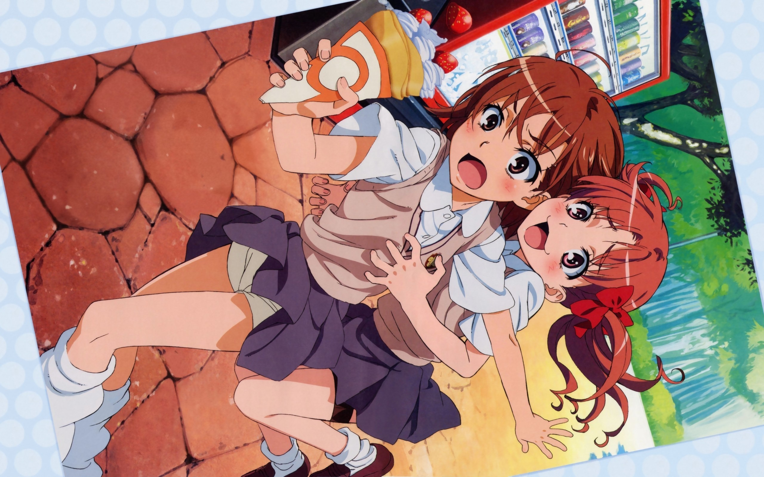 Misaka Mikoto and Shirai Kuroko from To Aru Kagaku no Railgun HD Wallpaper