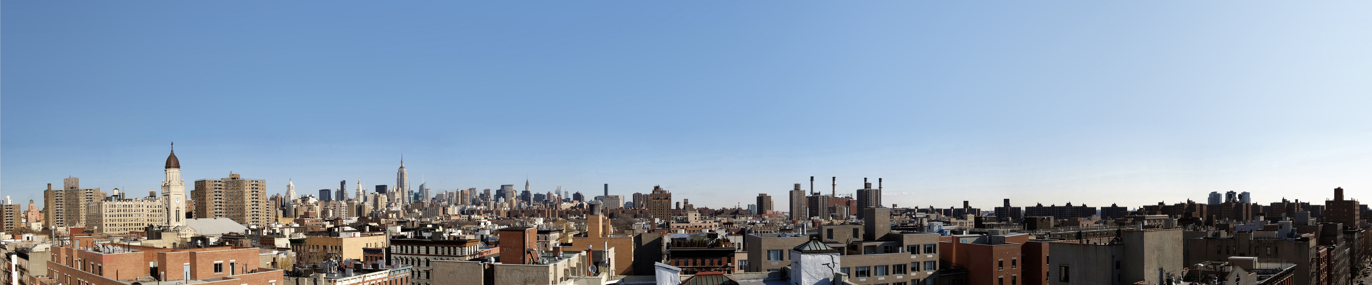 New York City skyline panorama with Empire State Building HD Wallpaper