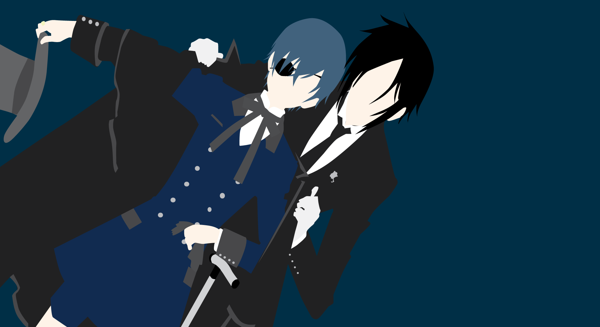 Ciel Phantomhive and Sebastian Michaelis from Black Butler HD Wallpaper