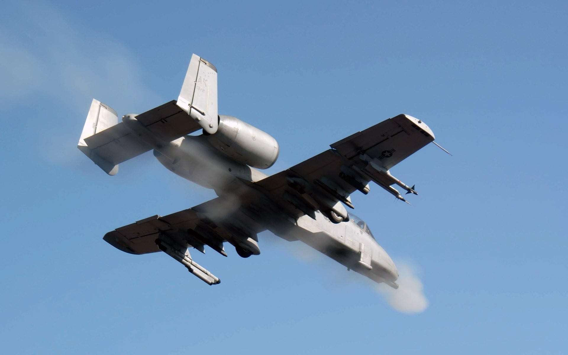 Fairchild Republic A-10 Thunderbolt II firing its gun HD Wallpaper