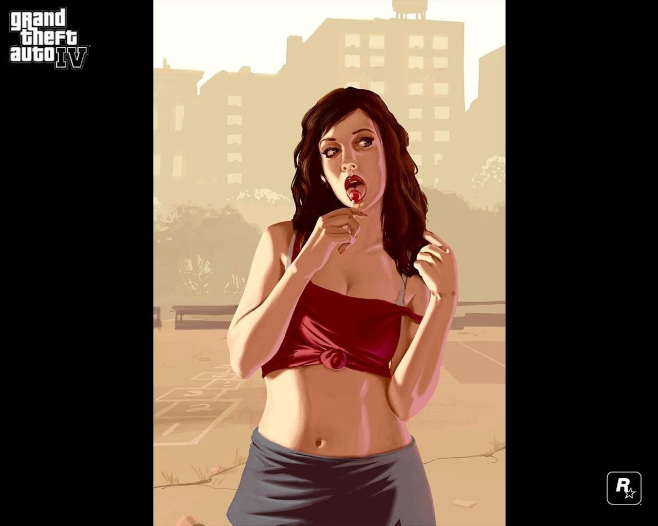 Grand Theft Auto IV: Woman with Lollipop HD Wallpaper