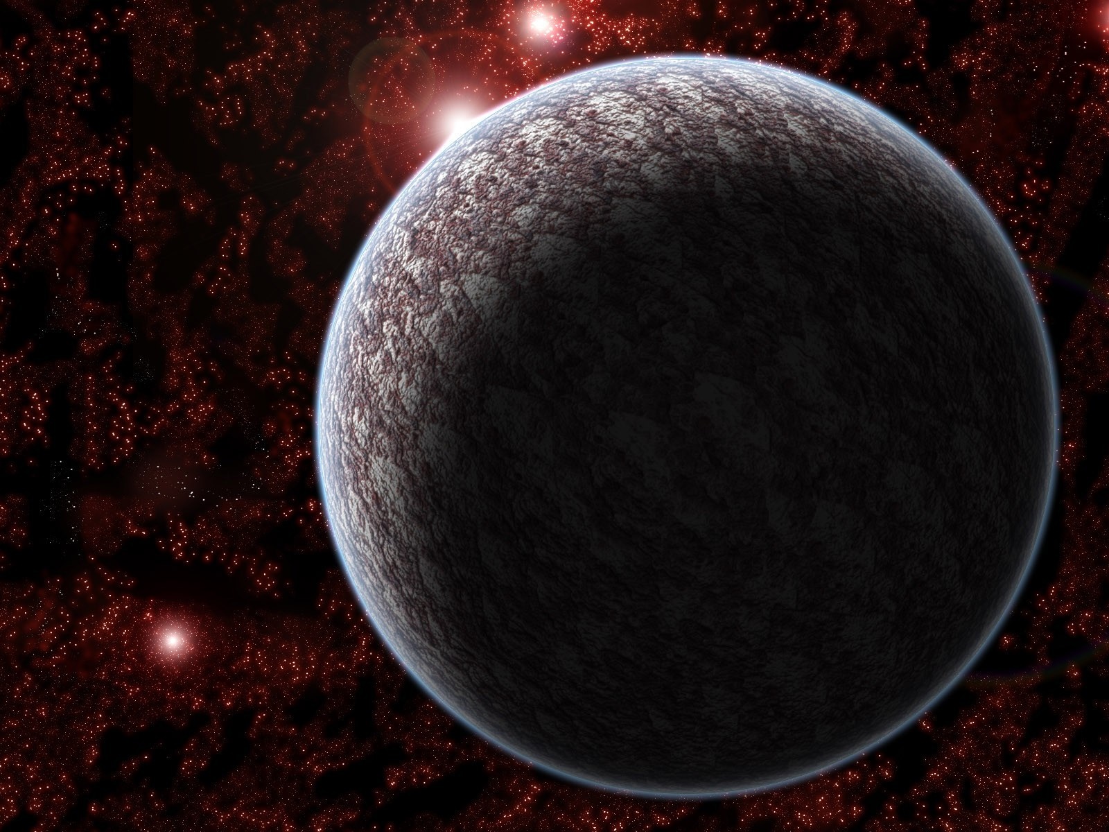 Planet in a nebula with stars HD Wallpaper