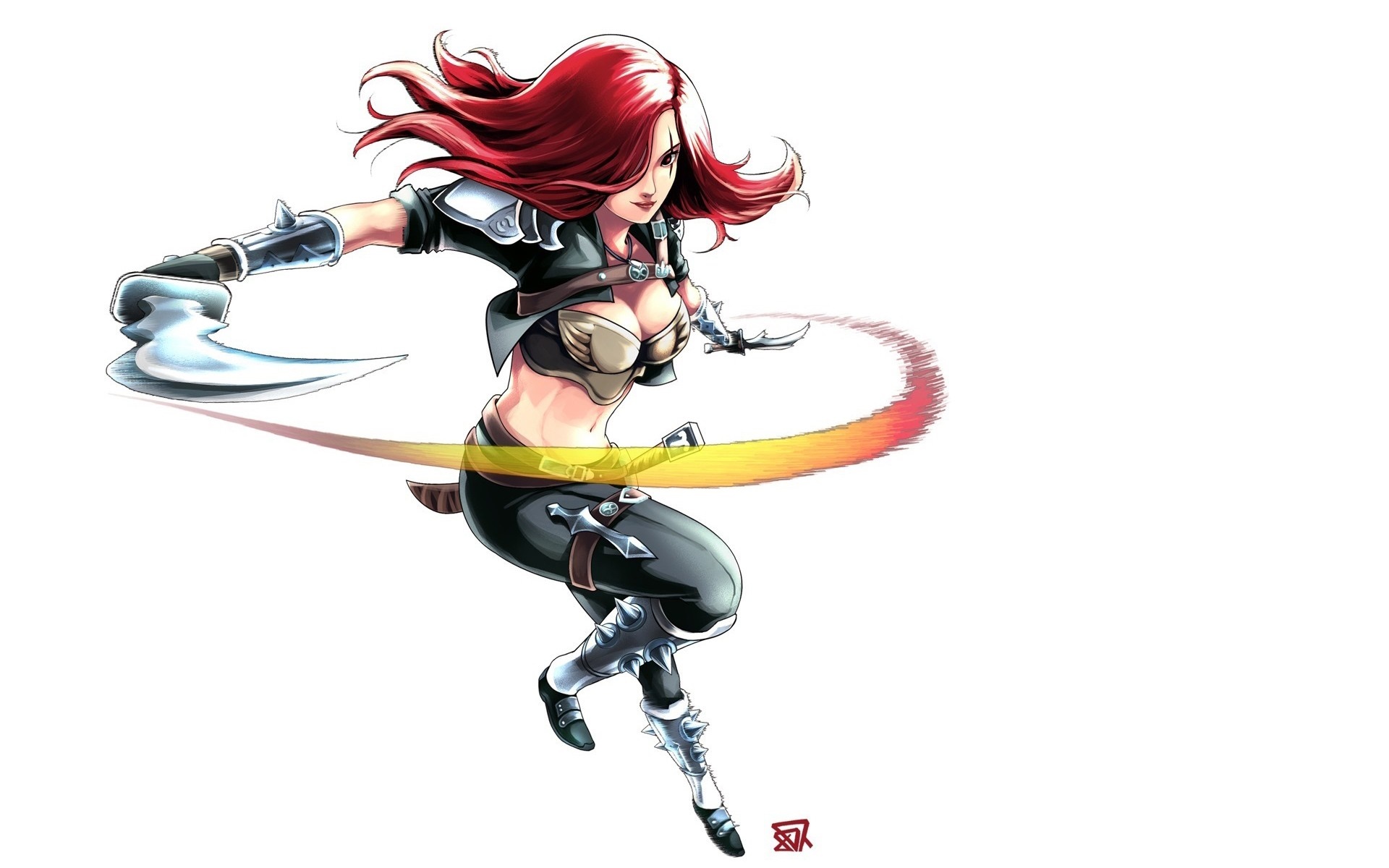 Katarina from League of Legends with daggers HD Wallpaper