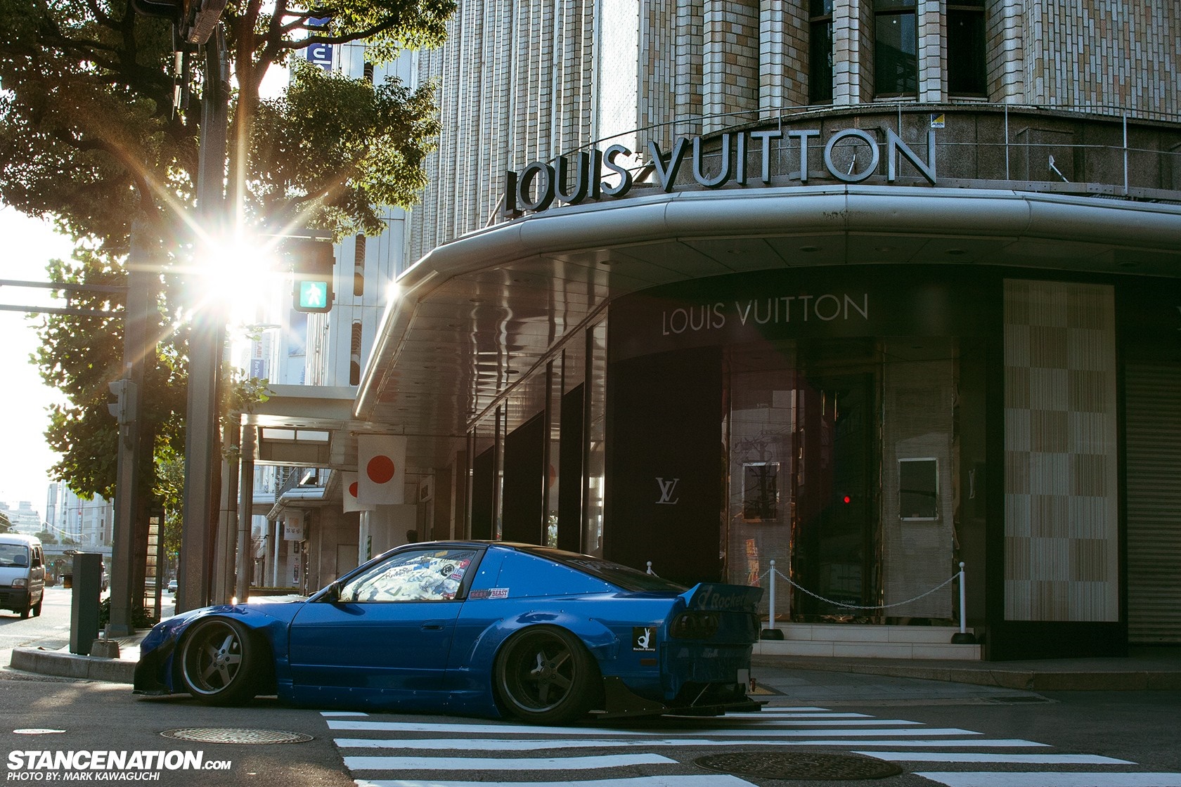 Blue Nissan S13 Rocket Bunny by Louis Vuitton HD Wallpaper