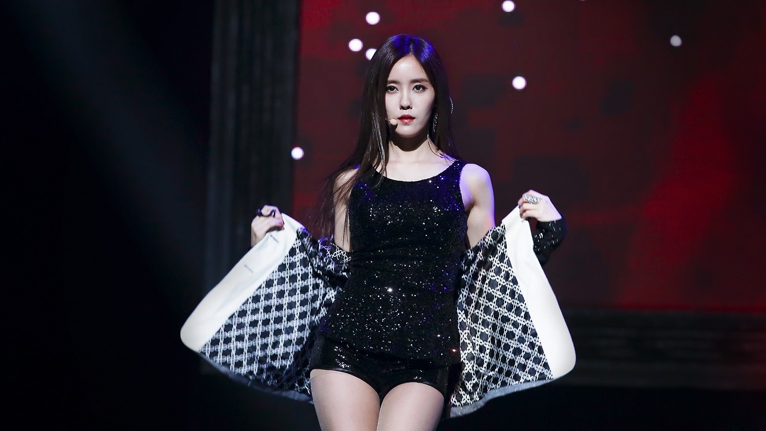 Hyomin T ara Performing on Stage in Black Outfit HD Wallpaper