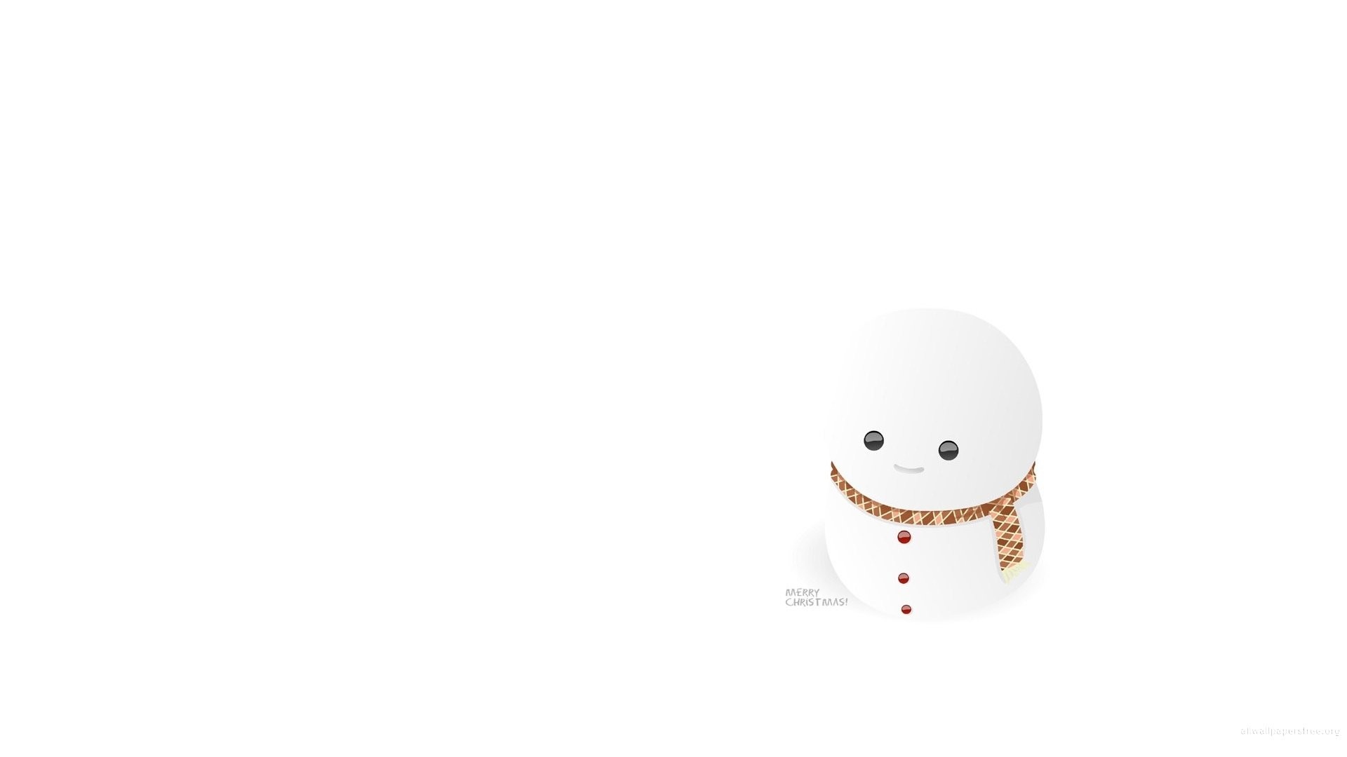 Minimalist Christmas snowman with scarf HD Wallpaper