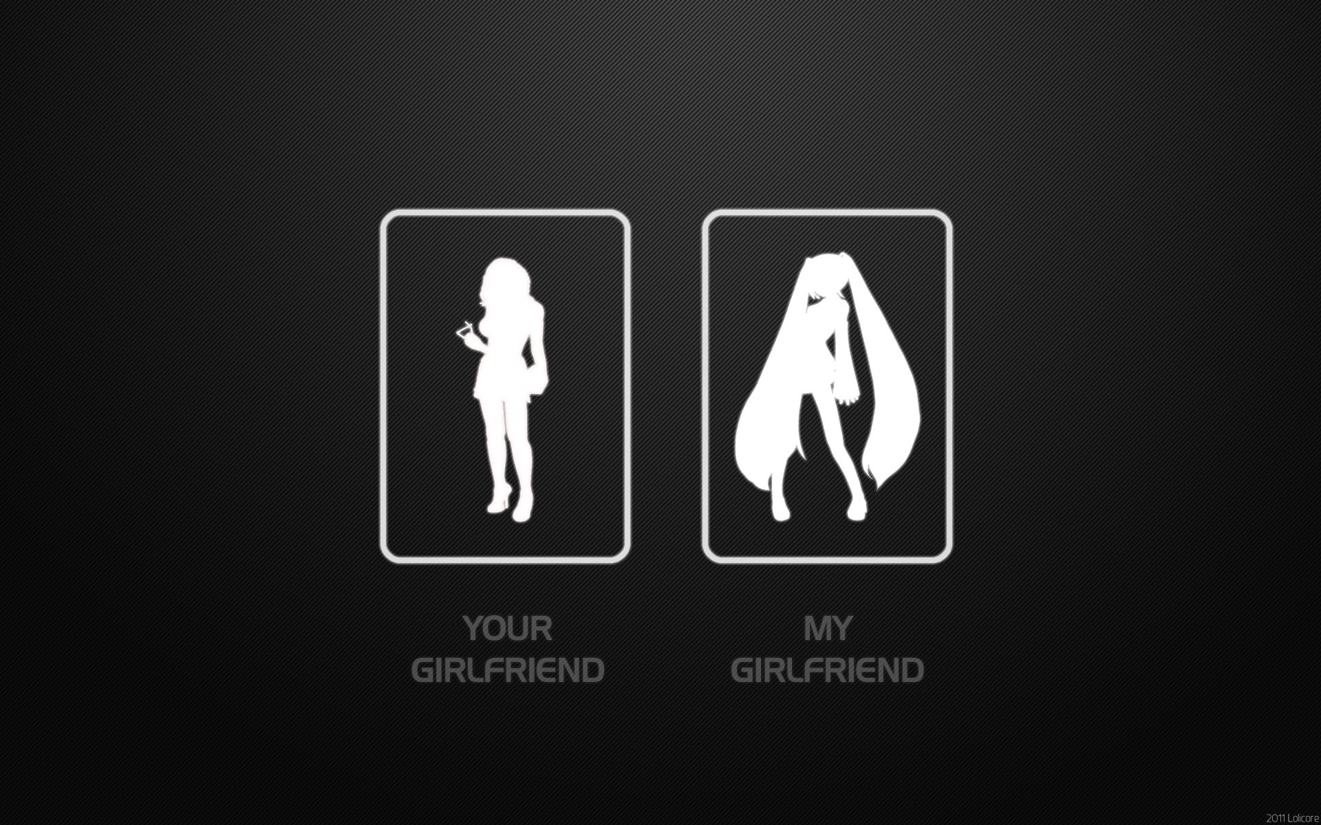 Your Girlfriend vs My Girlfriend illustration HD Wallpaper