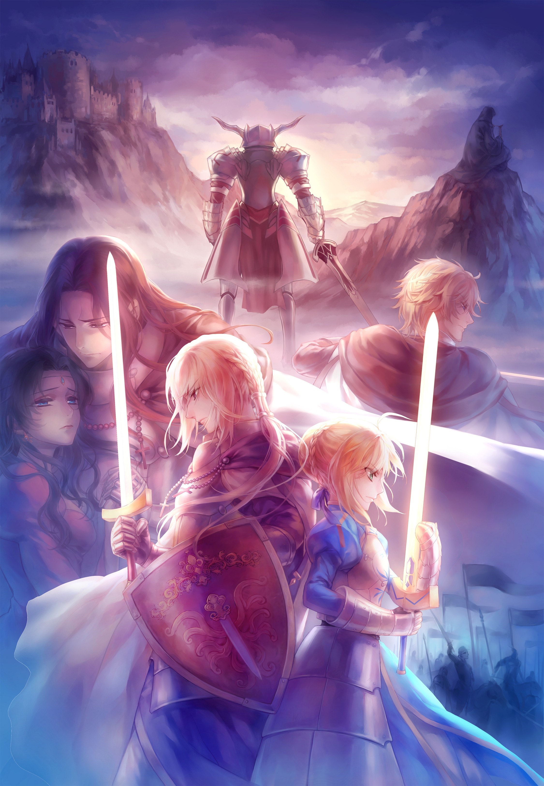 Saber and other characters from Fate Series HD Wallpaper