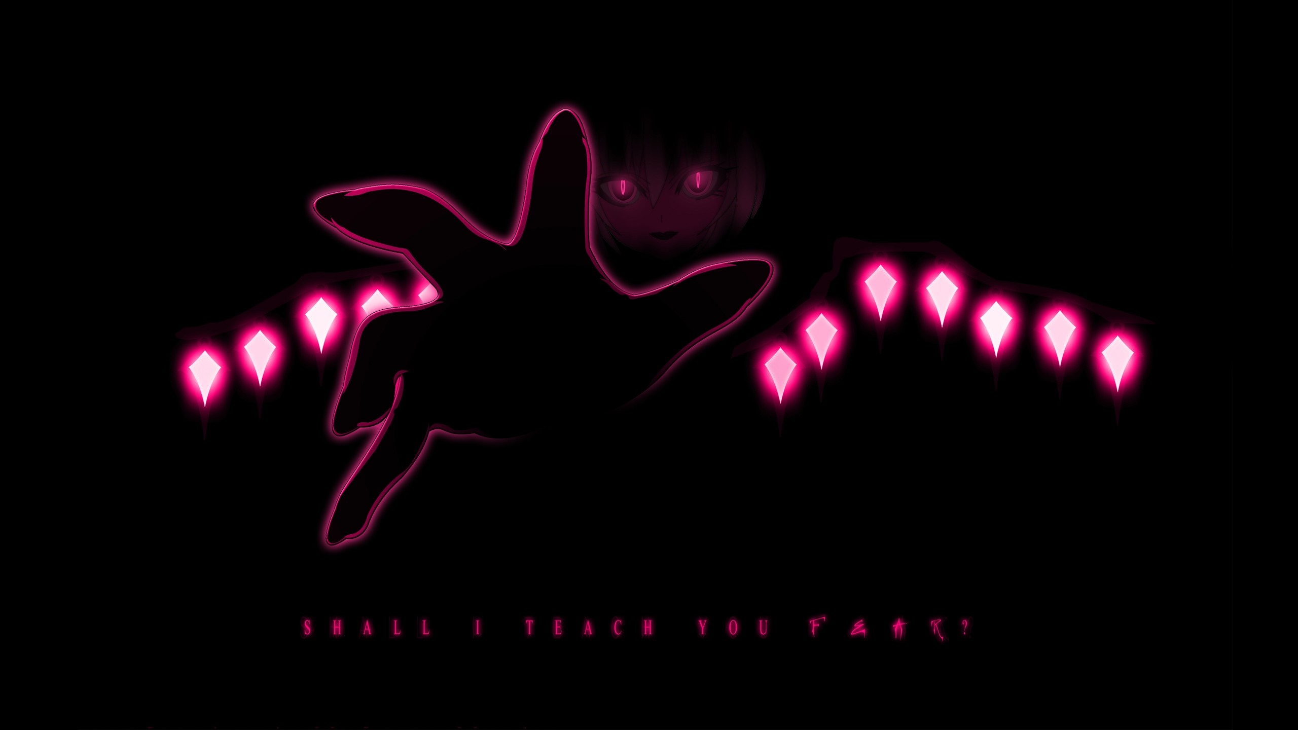 Flandre Scarlet from Touhou Project with neon hands HD Wallpaper
