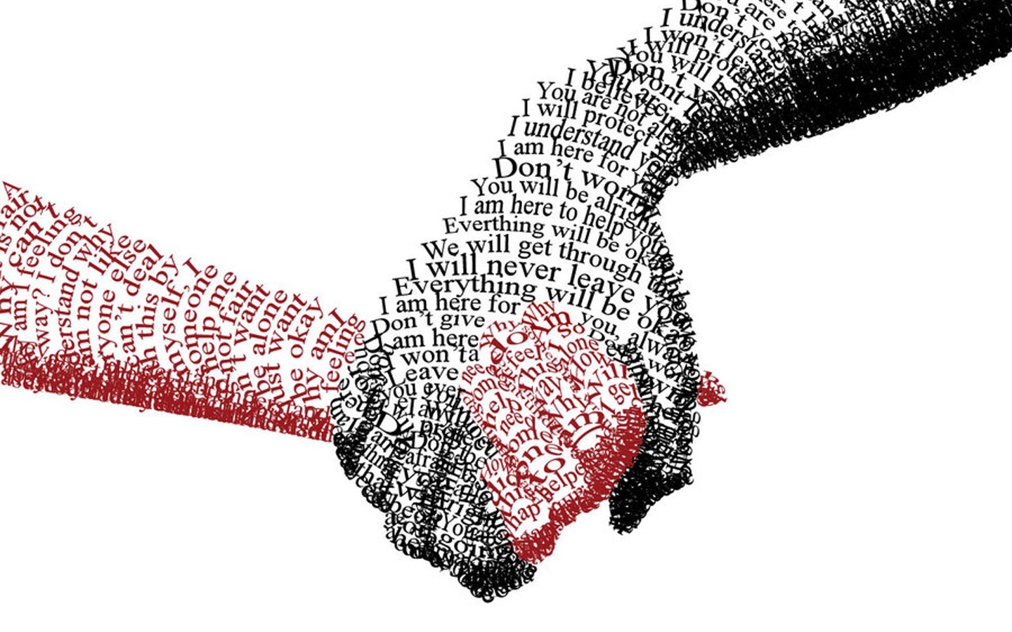 Typography forming holding hands HD Wallpaper