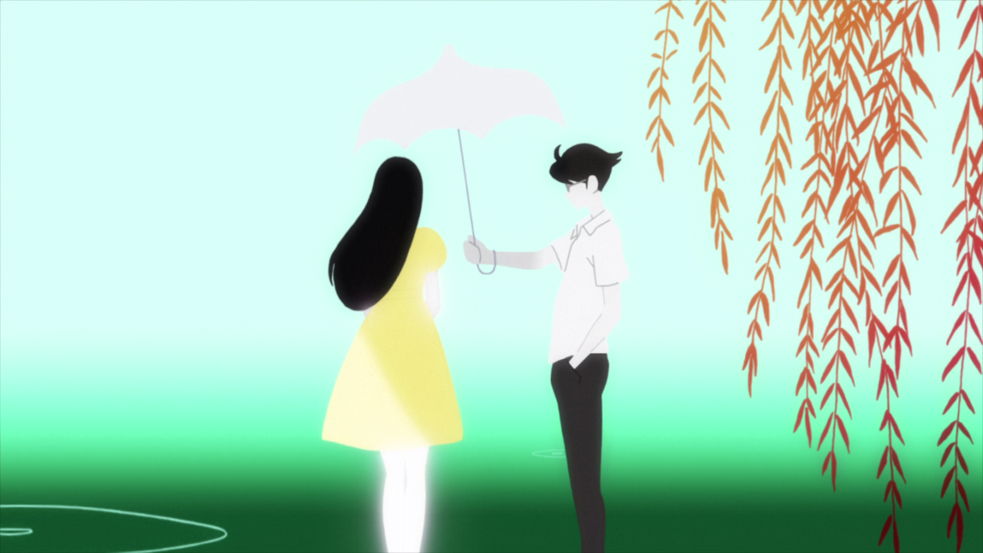 Watashi from The Tatami Galaxy holding an umbrella HD Wallpaper