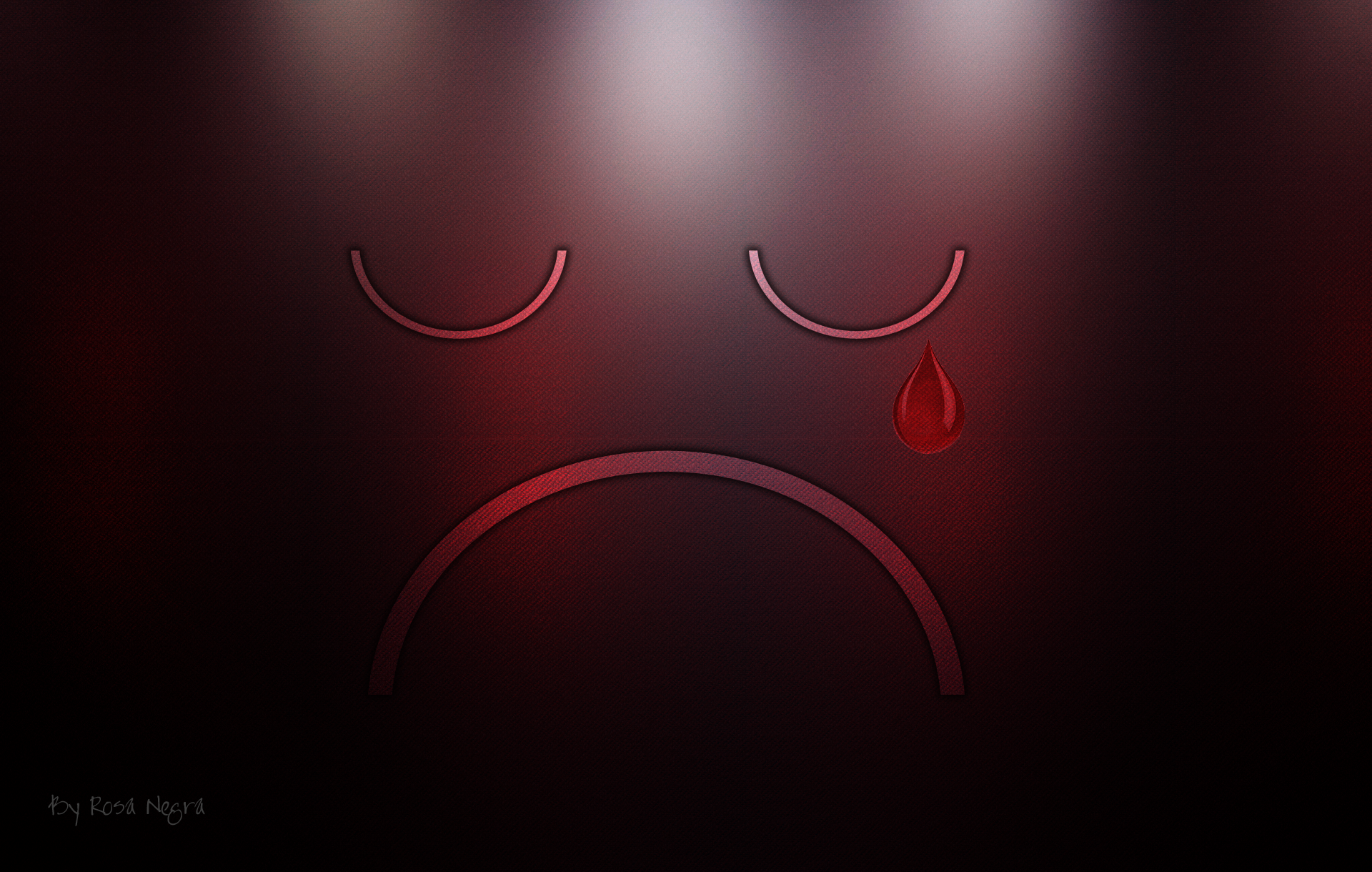 Sad face with a tear drop HD Wallpaper