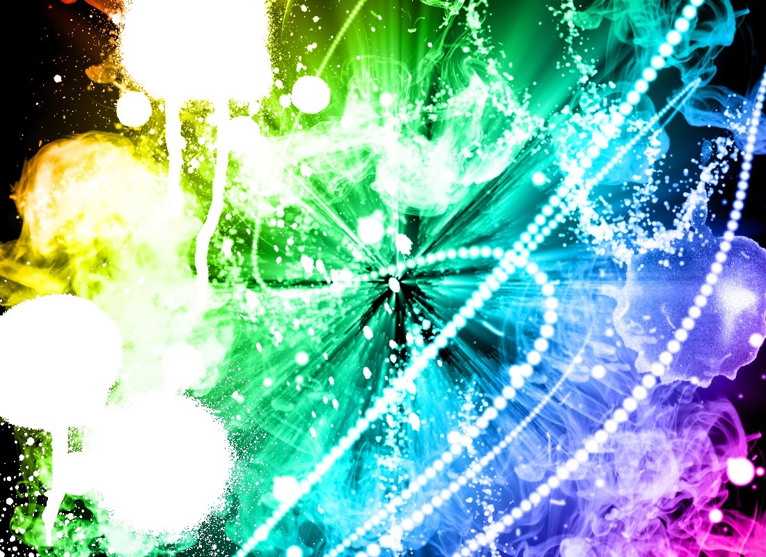 Abstract rainbow light streaks and smoke HD Wallpaper
