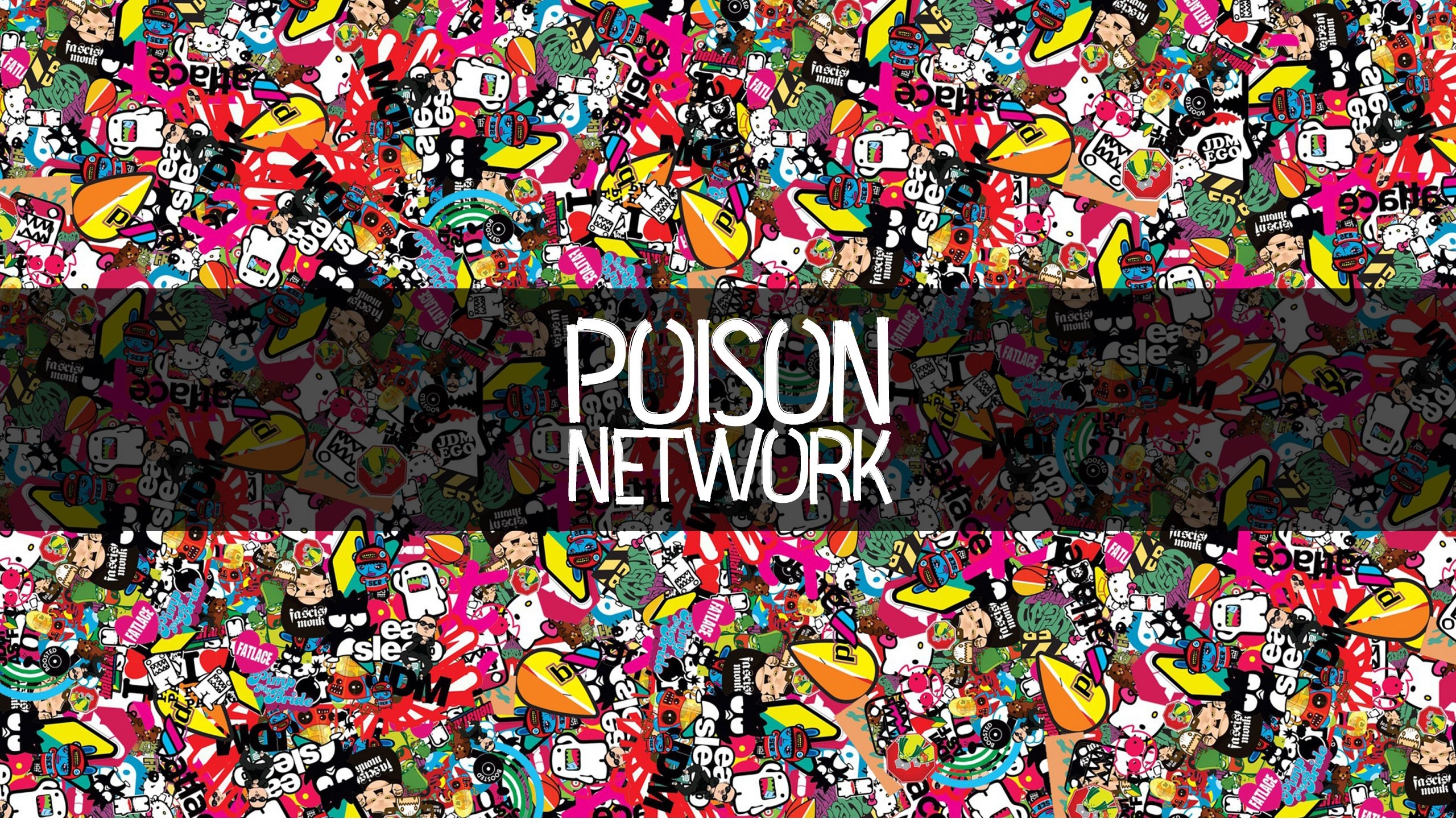Poison Network logo with sticker art HD Wallpaper