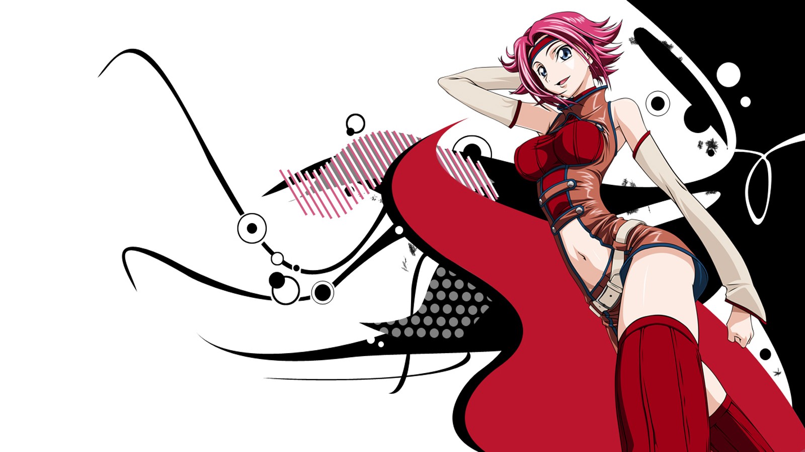 Kallen Stadtfeld from Code Geass illustration HD Wallpaper