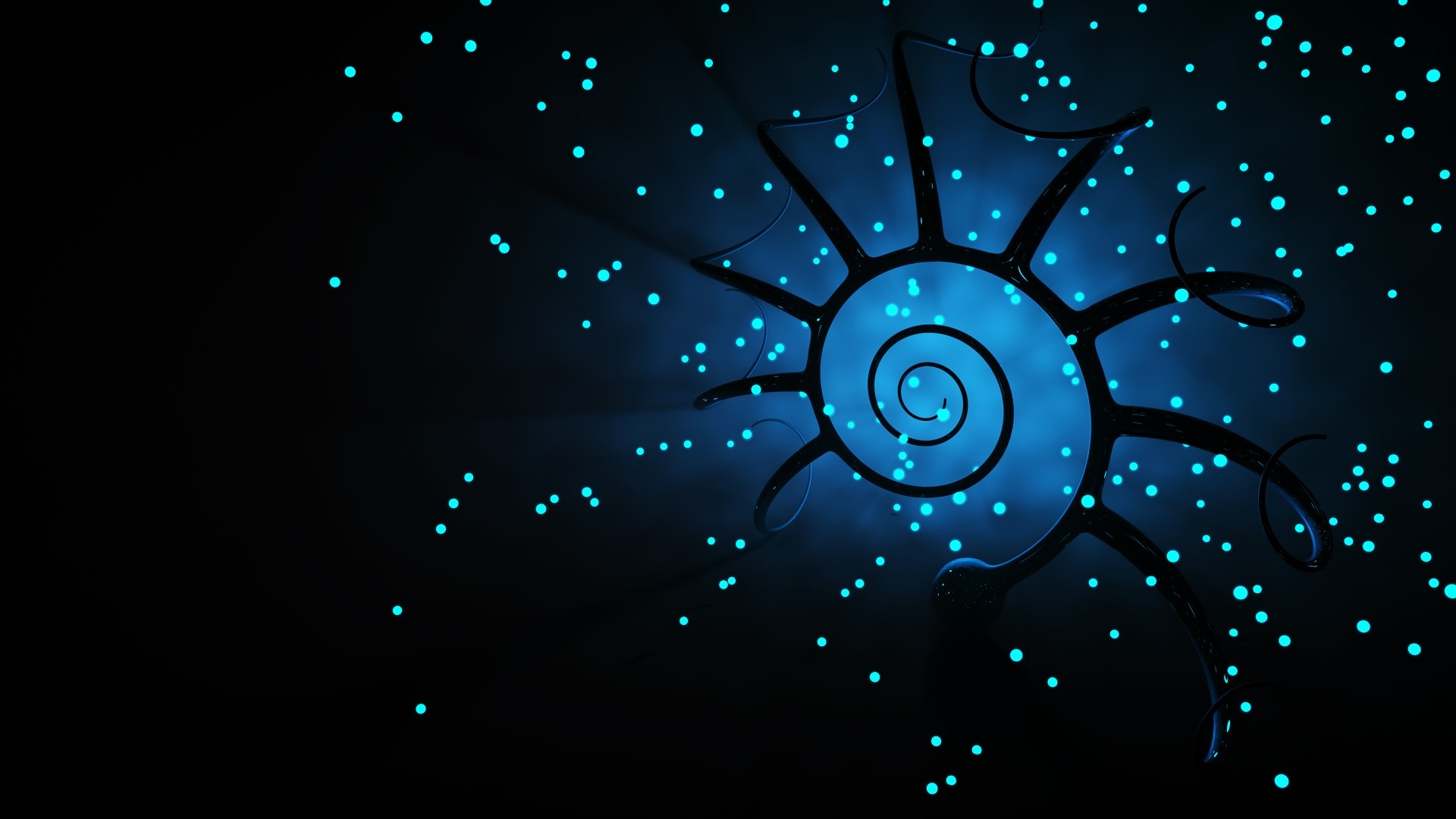 Abstract glowing spiral with blue lights HD Wallpaper