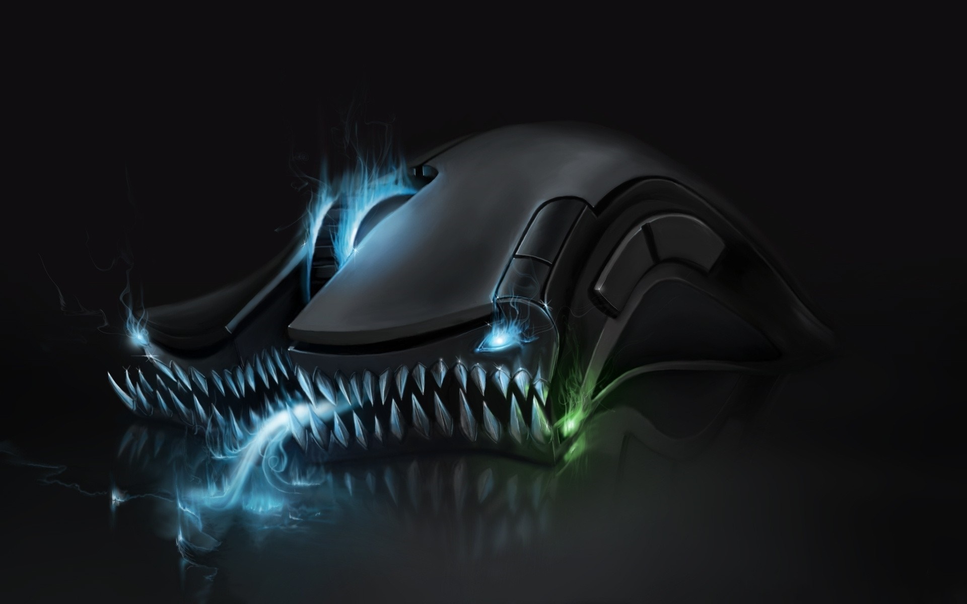 Razer gaming mouse with glowing blue and green effects HD Wallpaper