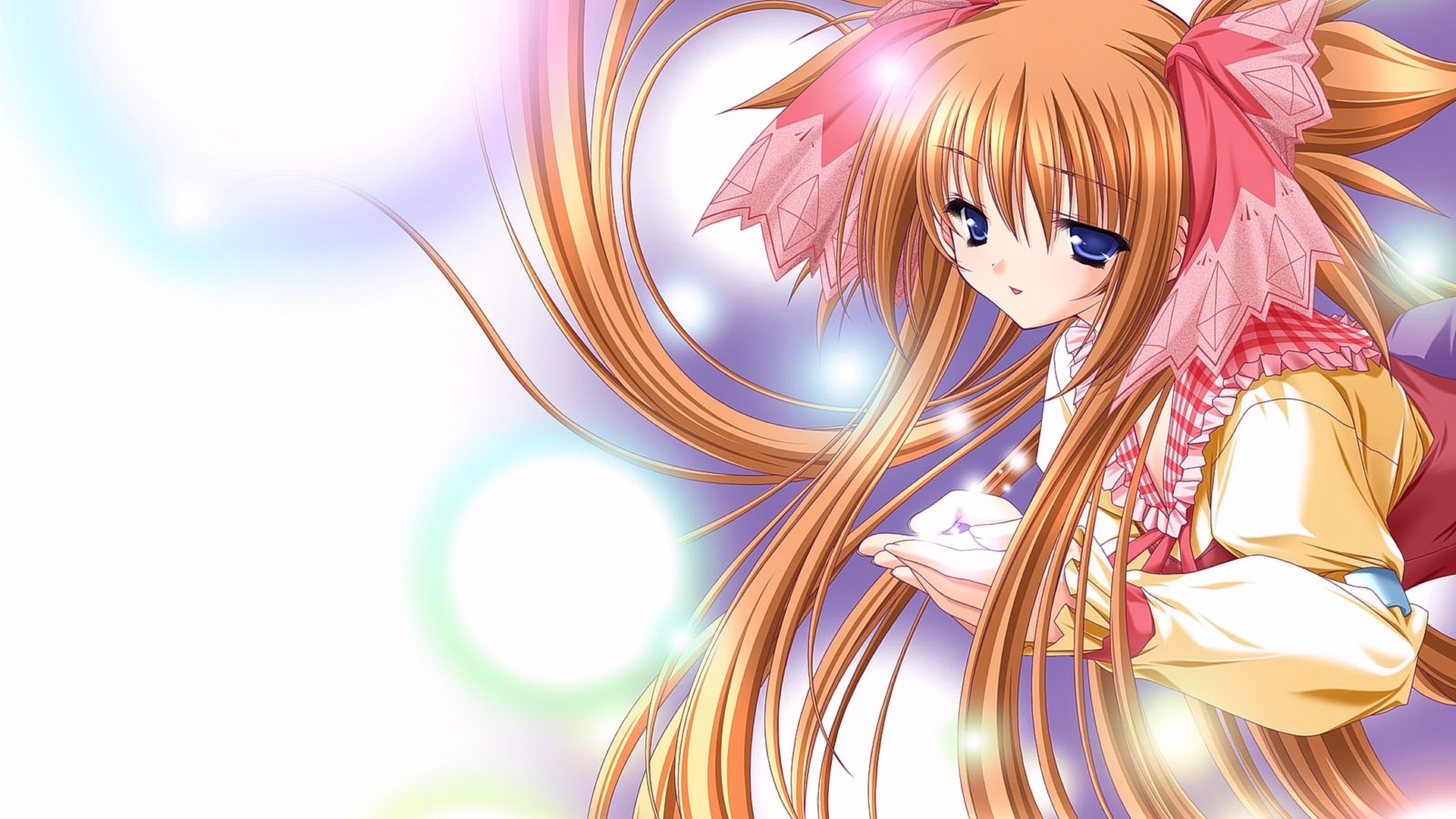Girl in Kimono with Cherry Blossoms HD Wallpaper