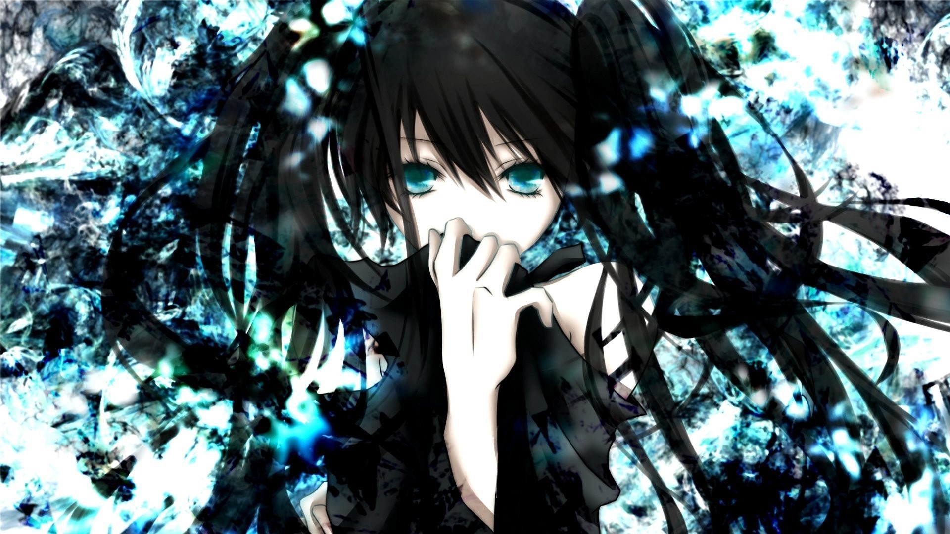 Black Rock Shooter Anime Girl with Blue Eyes HD Wallpaper