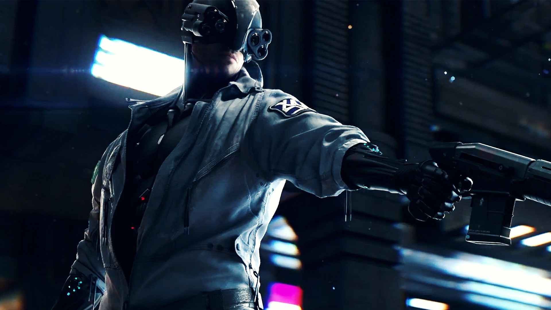 V from Cyberpunk 2077 holding a gun HD Wallpaper