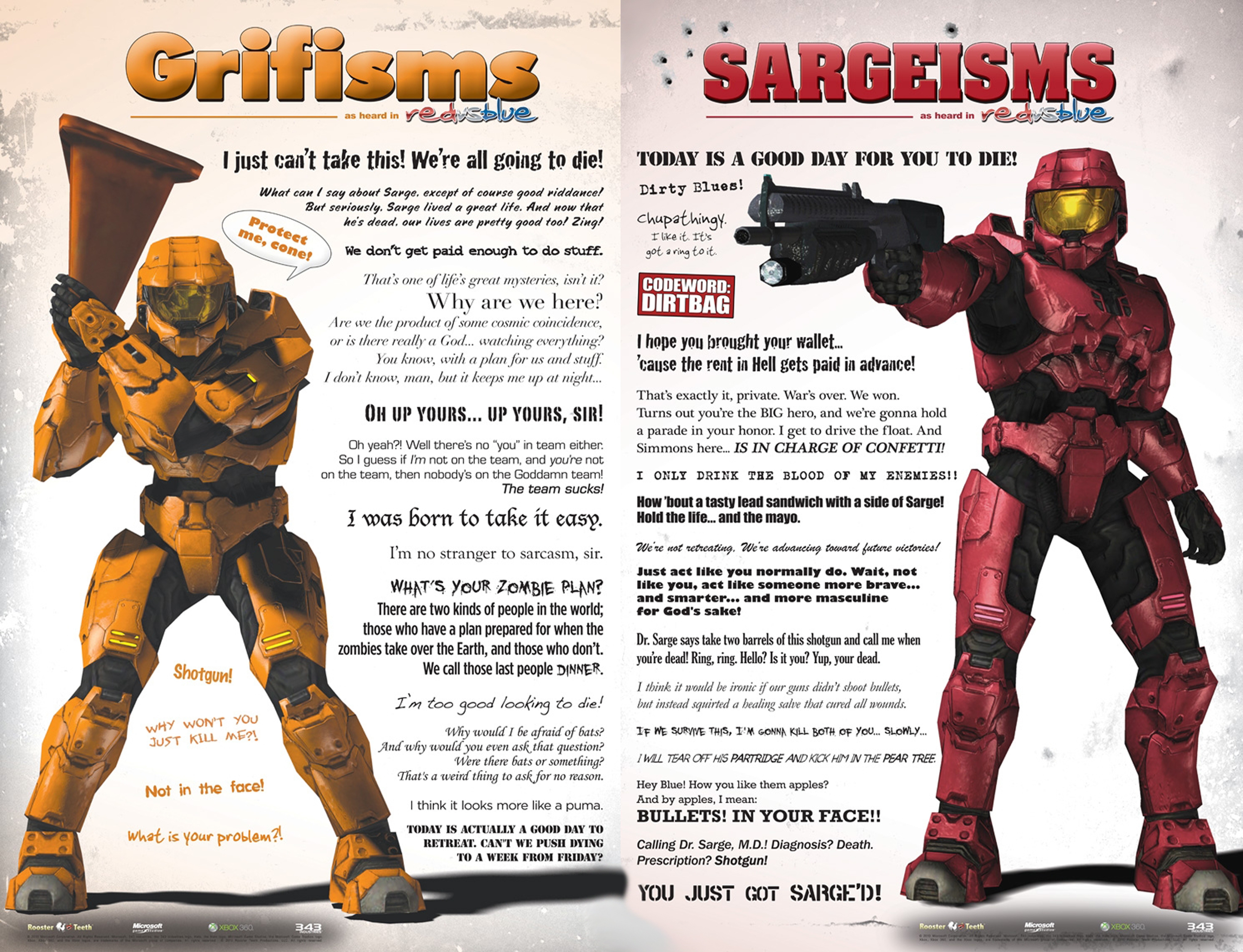 Red vs. Blue Grifisms and Sargeisms Poster HD Wallpaper