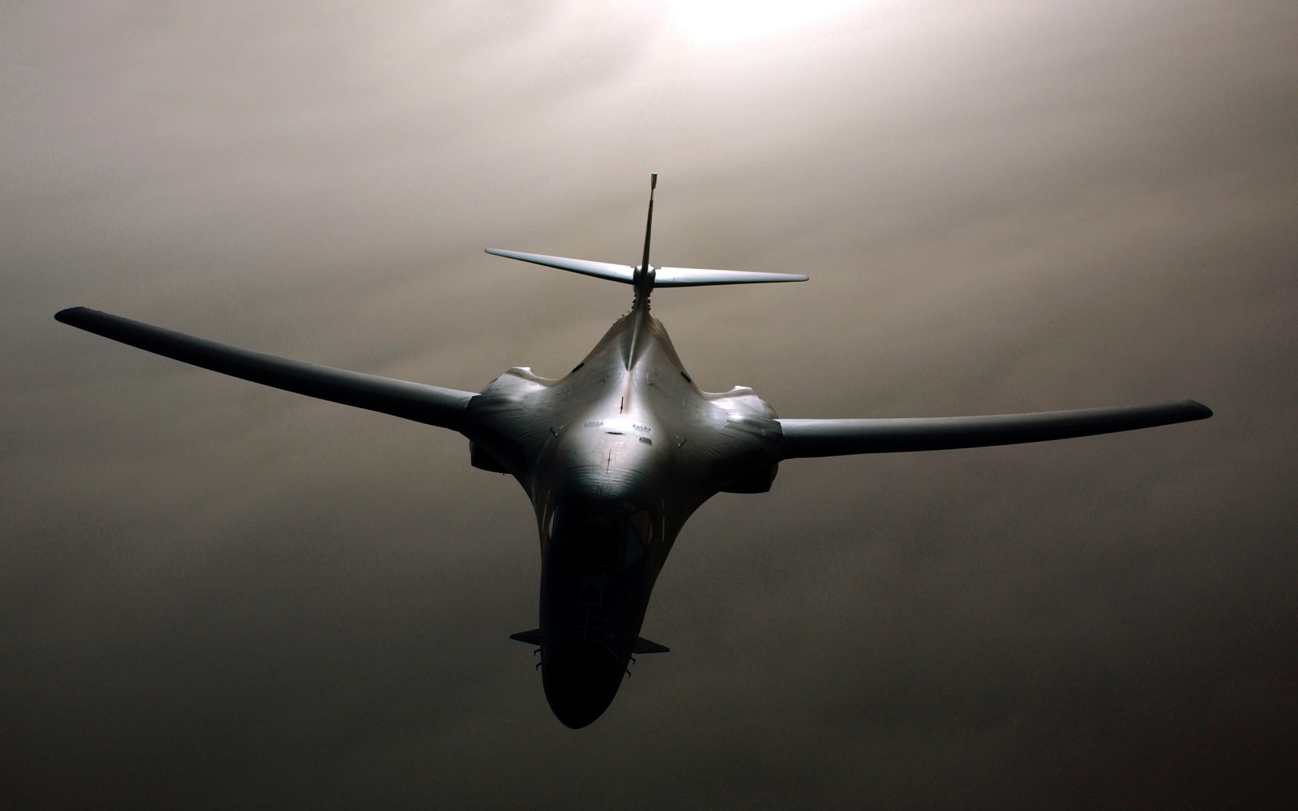 Rockwell B-1 Lancer bomber flying in the sky HD Wallpaper