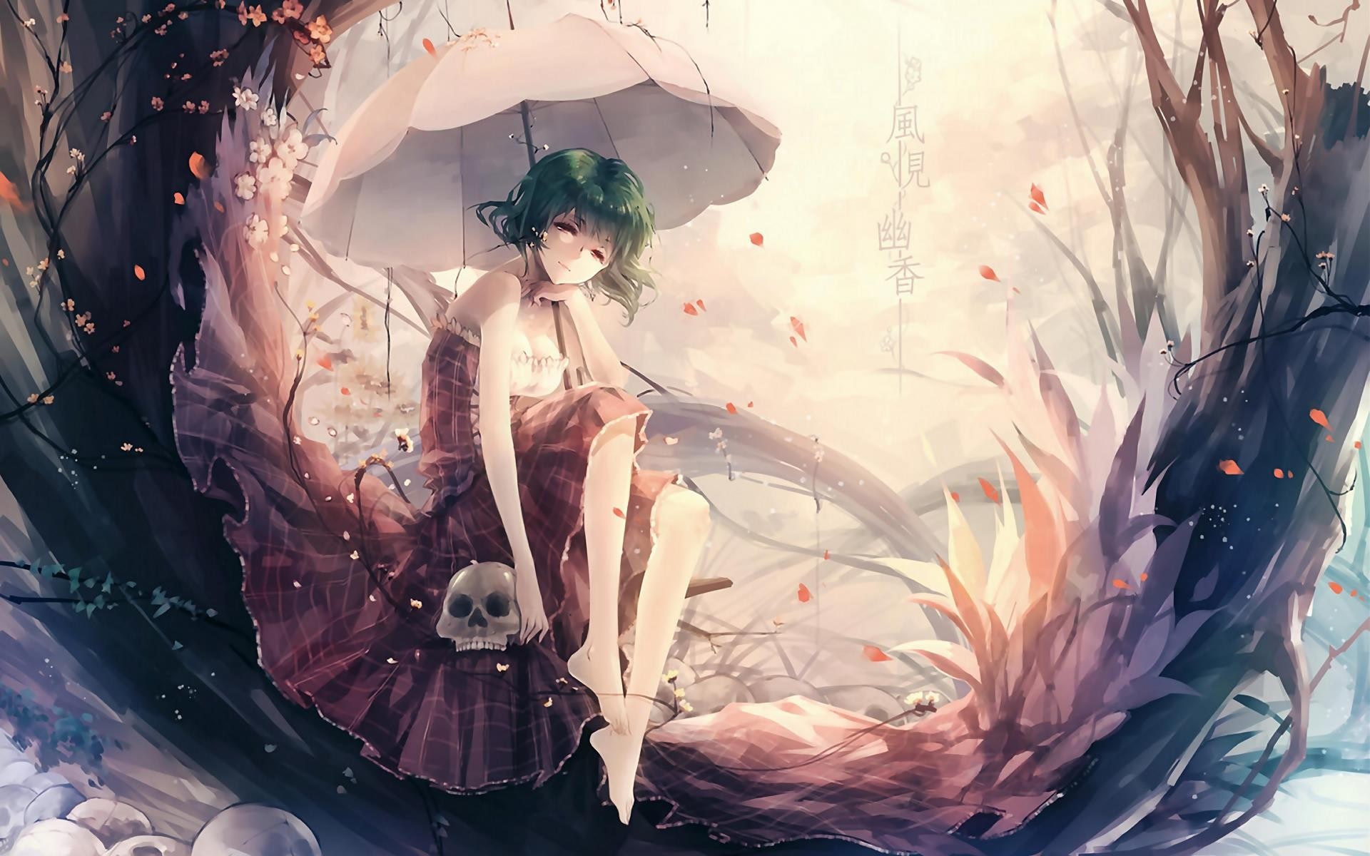 Kazami Yuuka from Touhou holding an umbrella HD Wallpaper