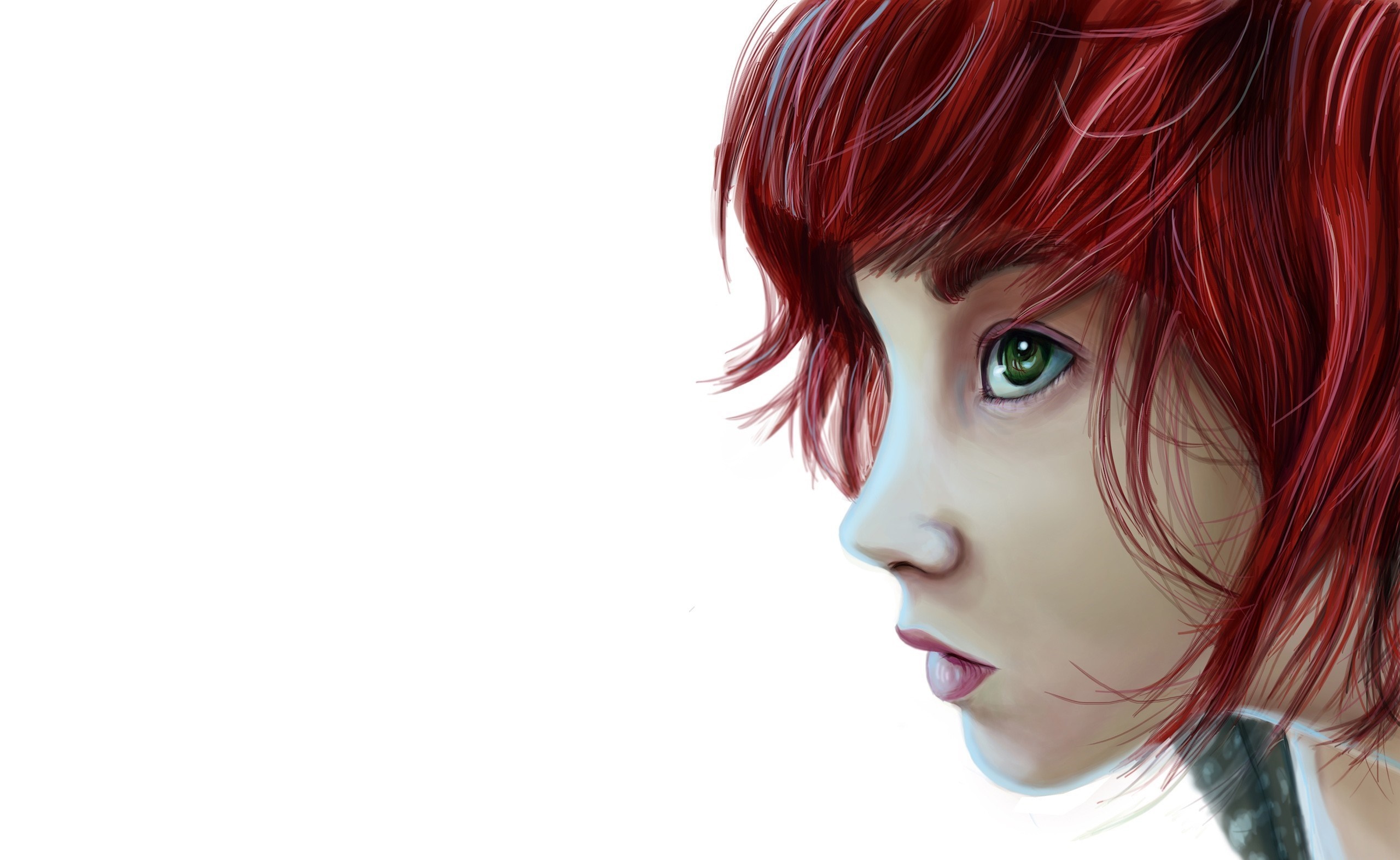 Girl with red hair and green eyes HD Wallpaper