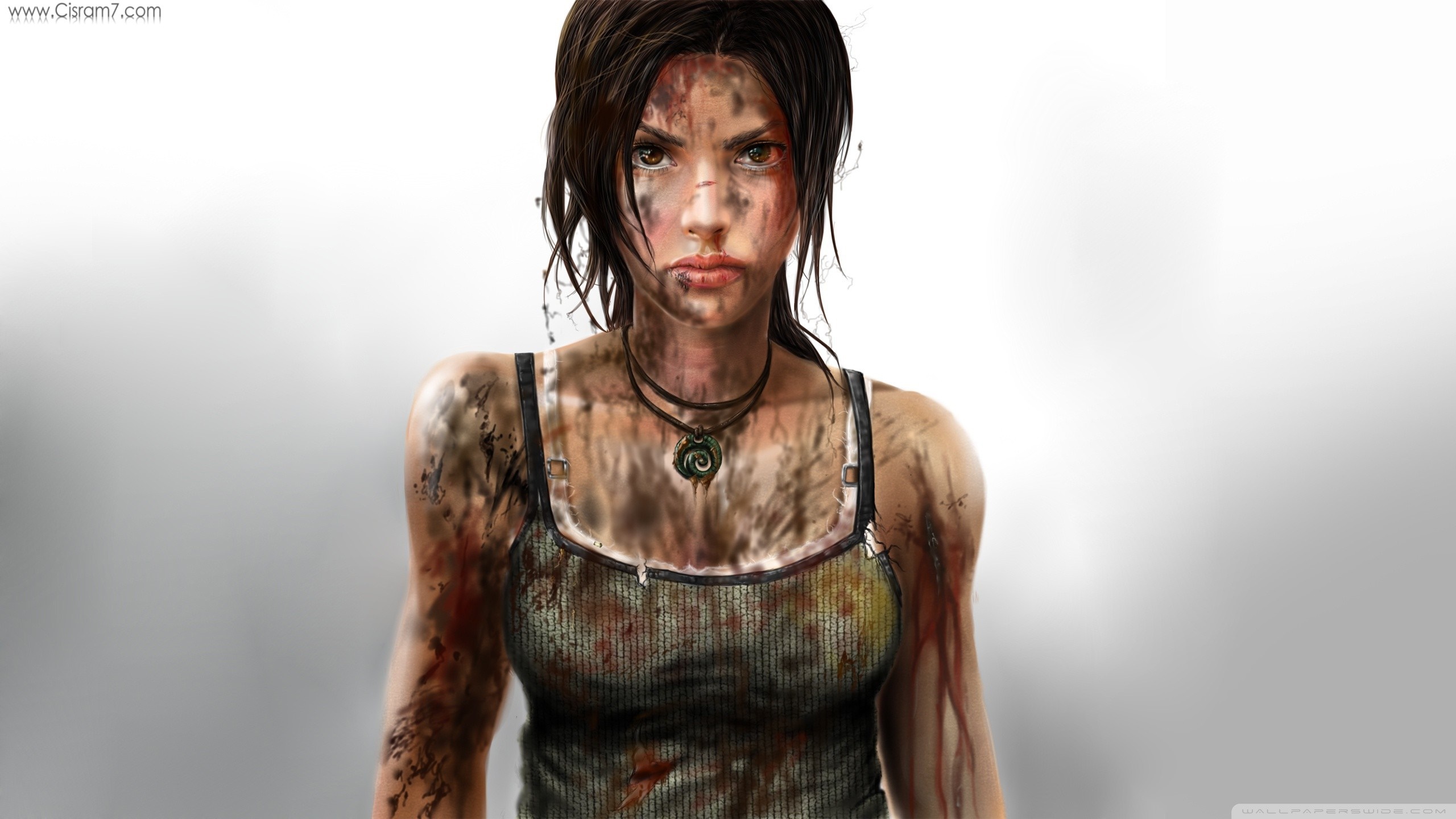Lara Croft from Tomb Raider covered in dirt HD Wallpaper