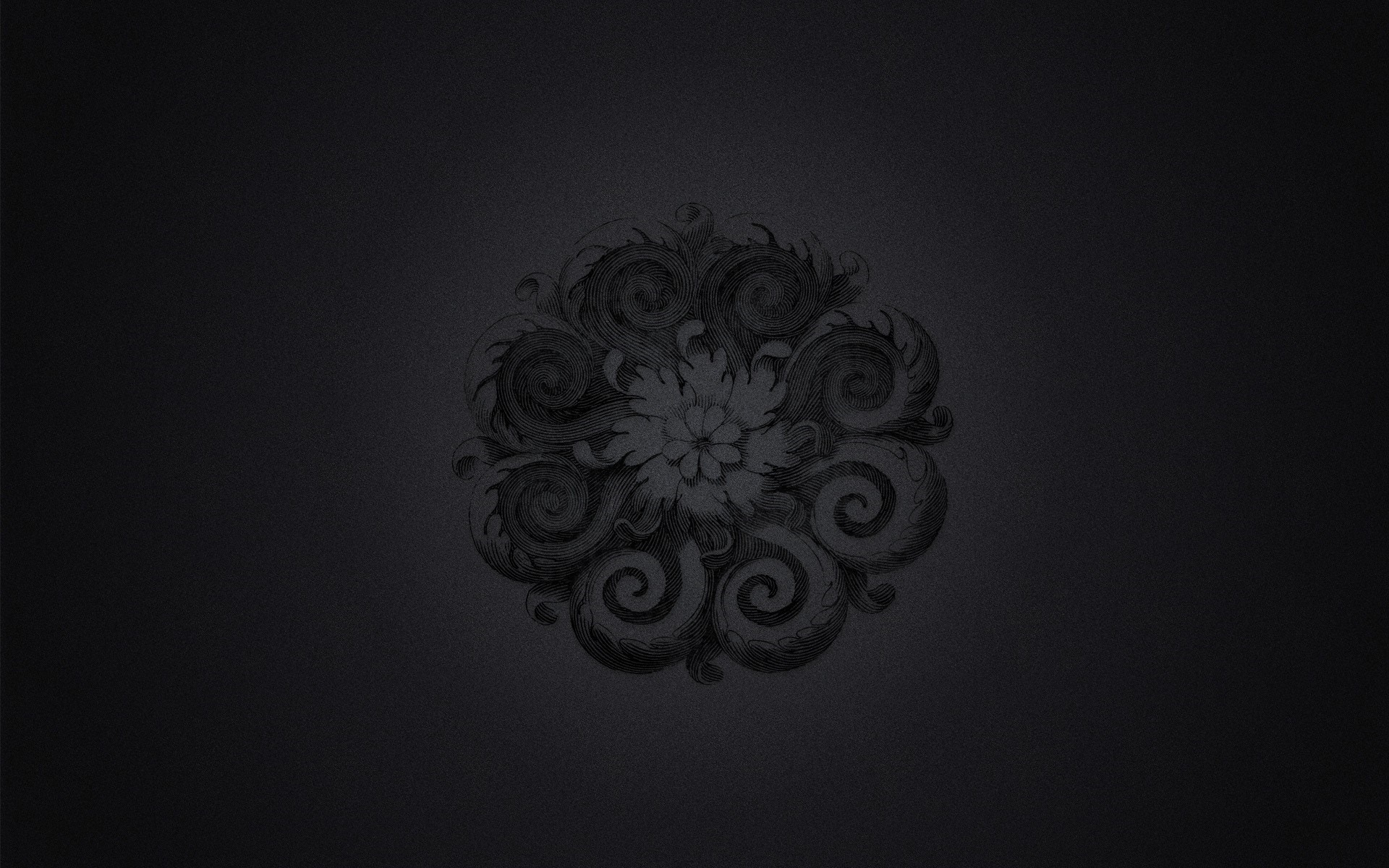 Monochrome symmetrical floral pattern HD Wallpaper